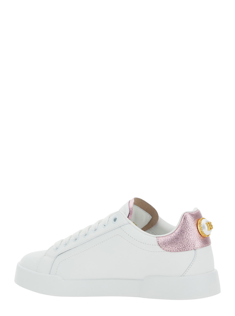 Dolce & Gabbana Women 'Portofino' White Sneaker With Logo And Metallic Inserts In Leather Woman - 3