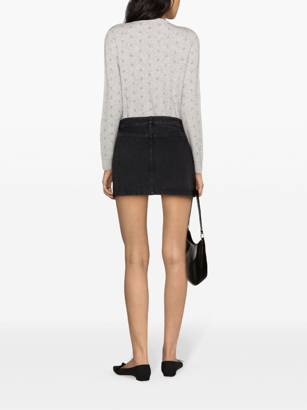 mid-rise denim miniskirt - 4