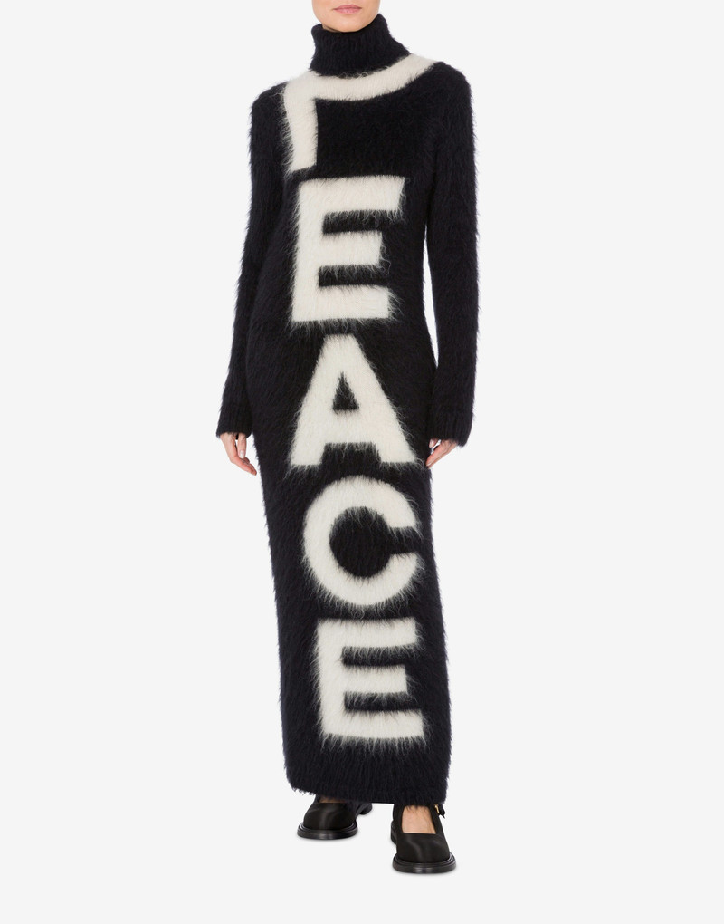 Moschino DRESS IN BRUSHED MOHAIR PEACE outlook
