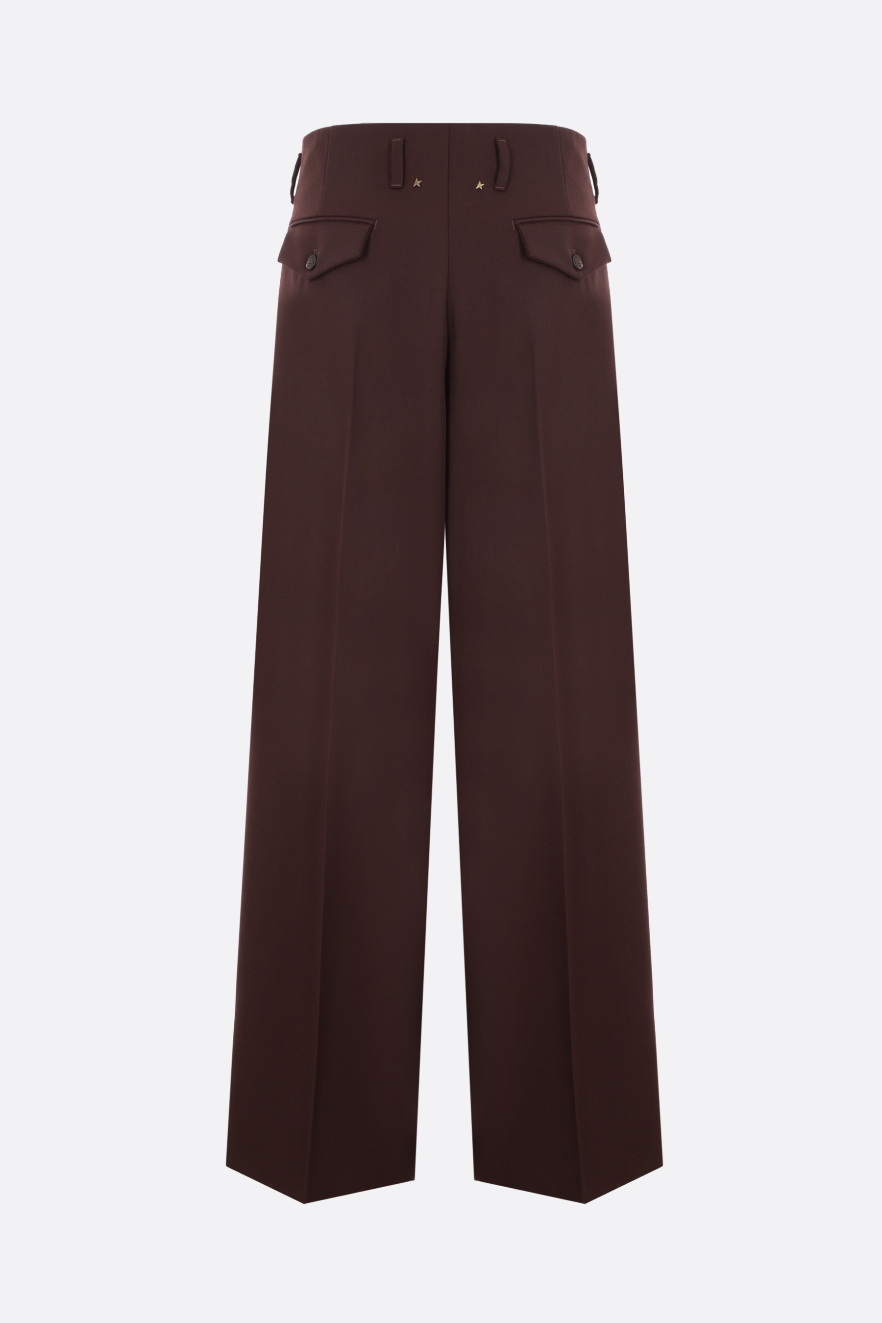 Beech-colored pants in wool and viscose blend