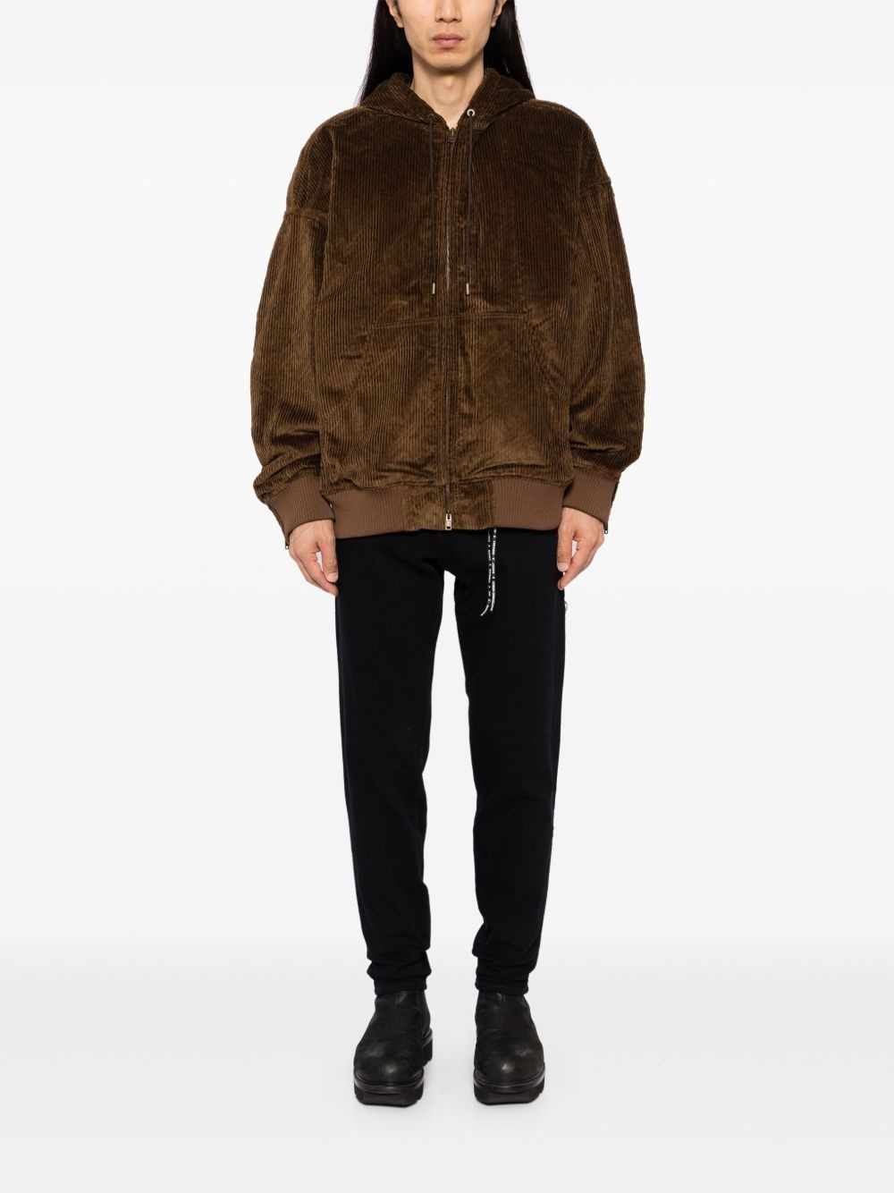 cordiroy hooded jacket - 2