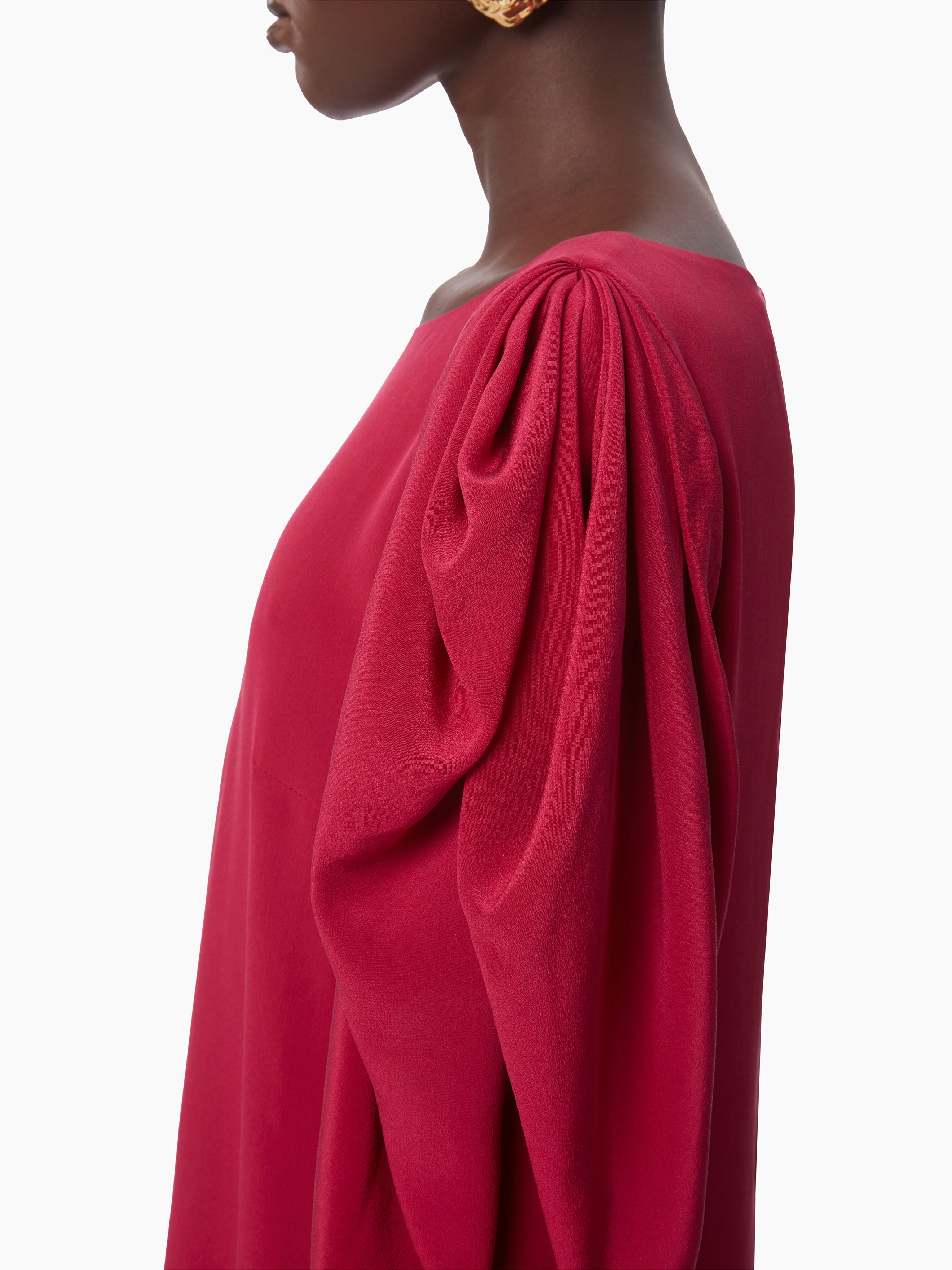 MINI DRESS WITH RUCHED SLEEVES - 3