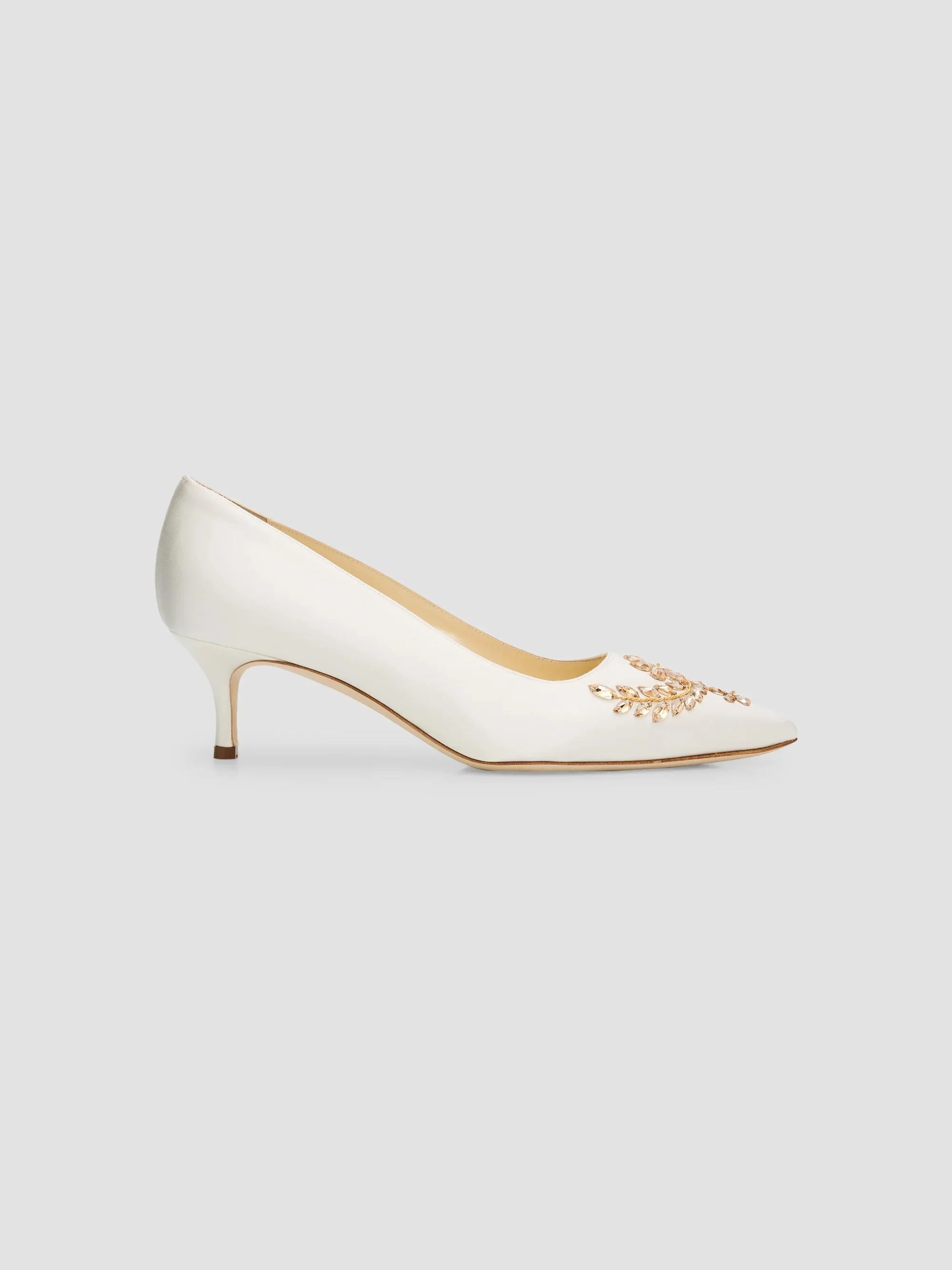 Women's Pasadislo Embellished Satin Pumps - Light Cream - 1