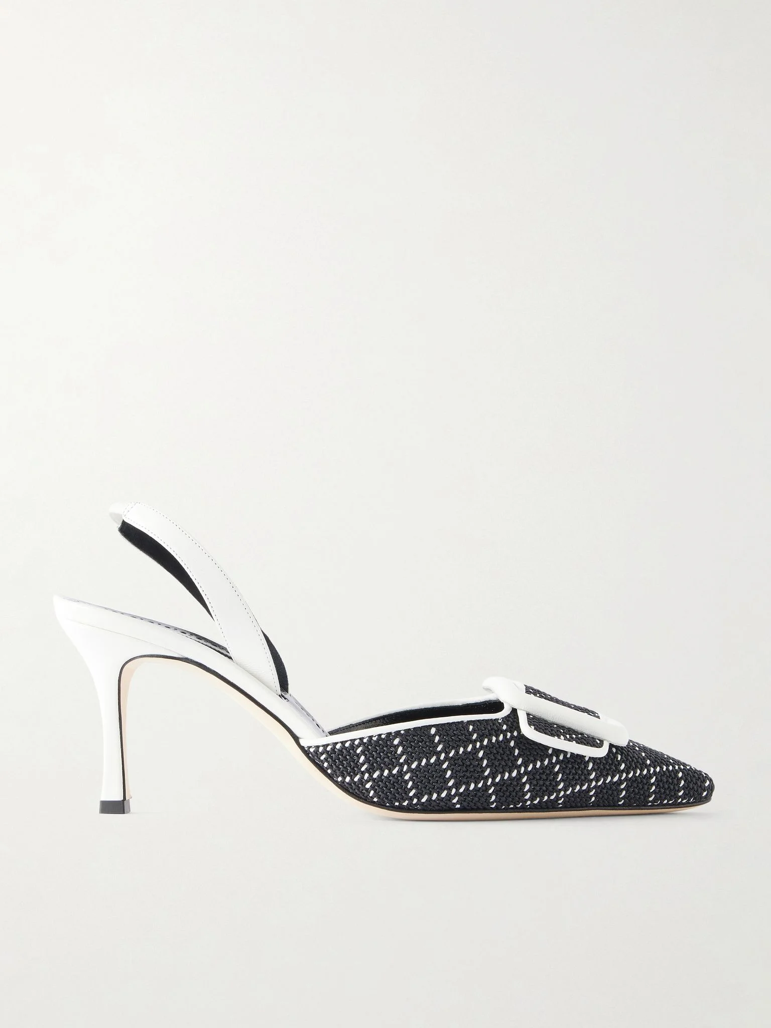 Mayslibi 70 woven leather slingback pumps Black - 1