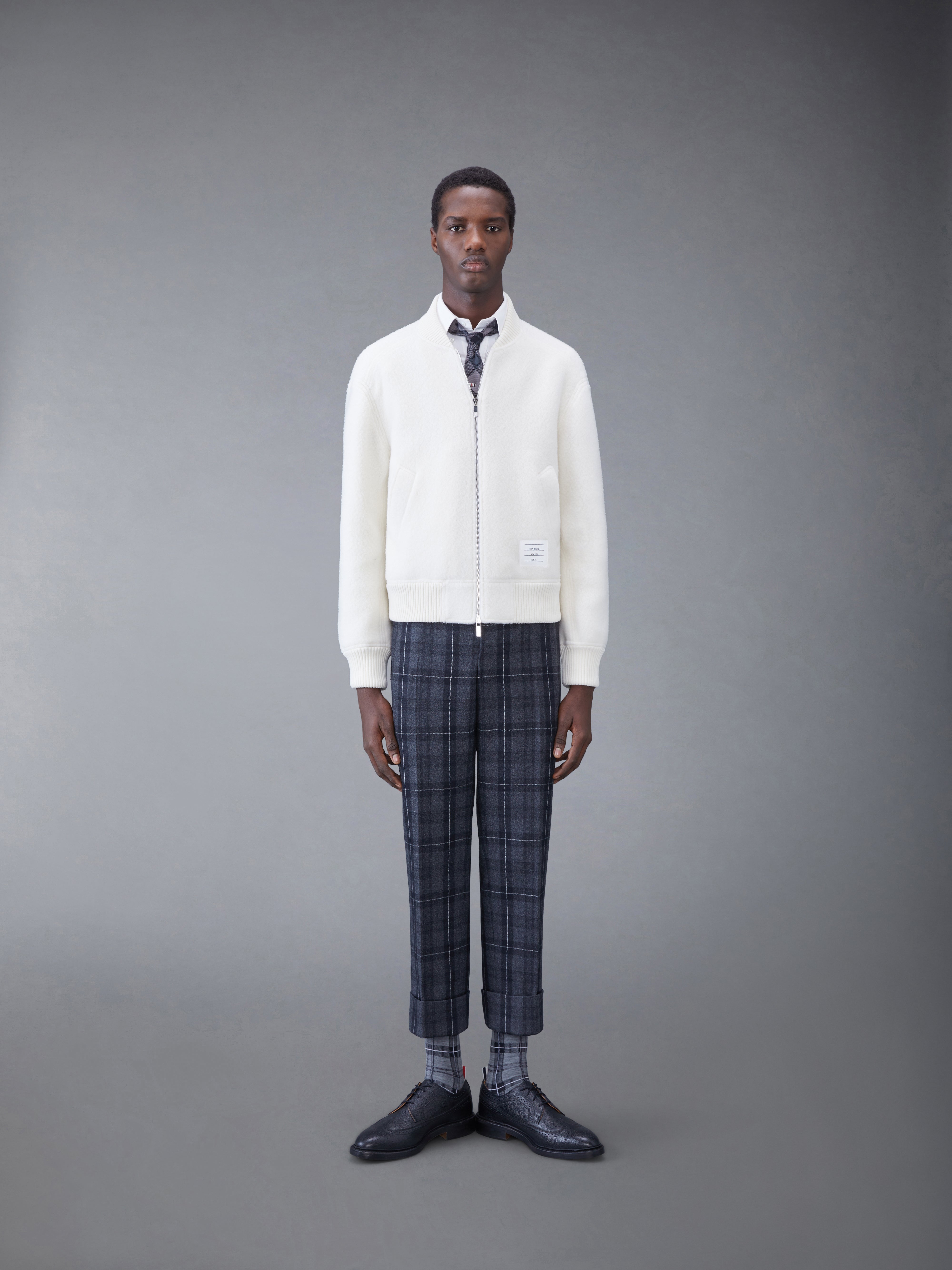 Wool Fleece Stripe Bomber - 3