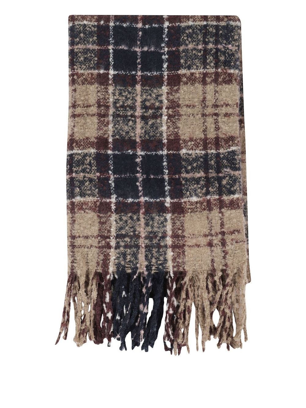 pompom-detail tartan-scarf beanie set - 3