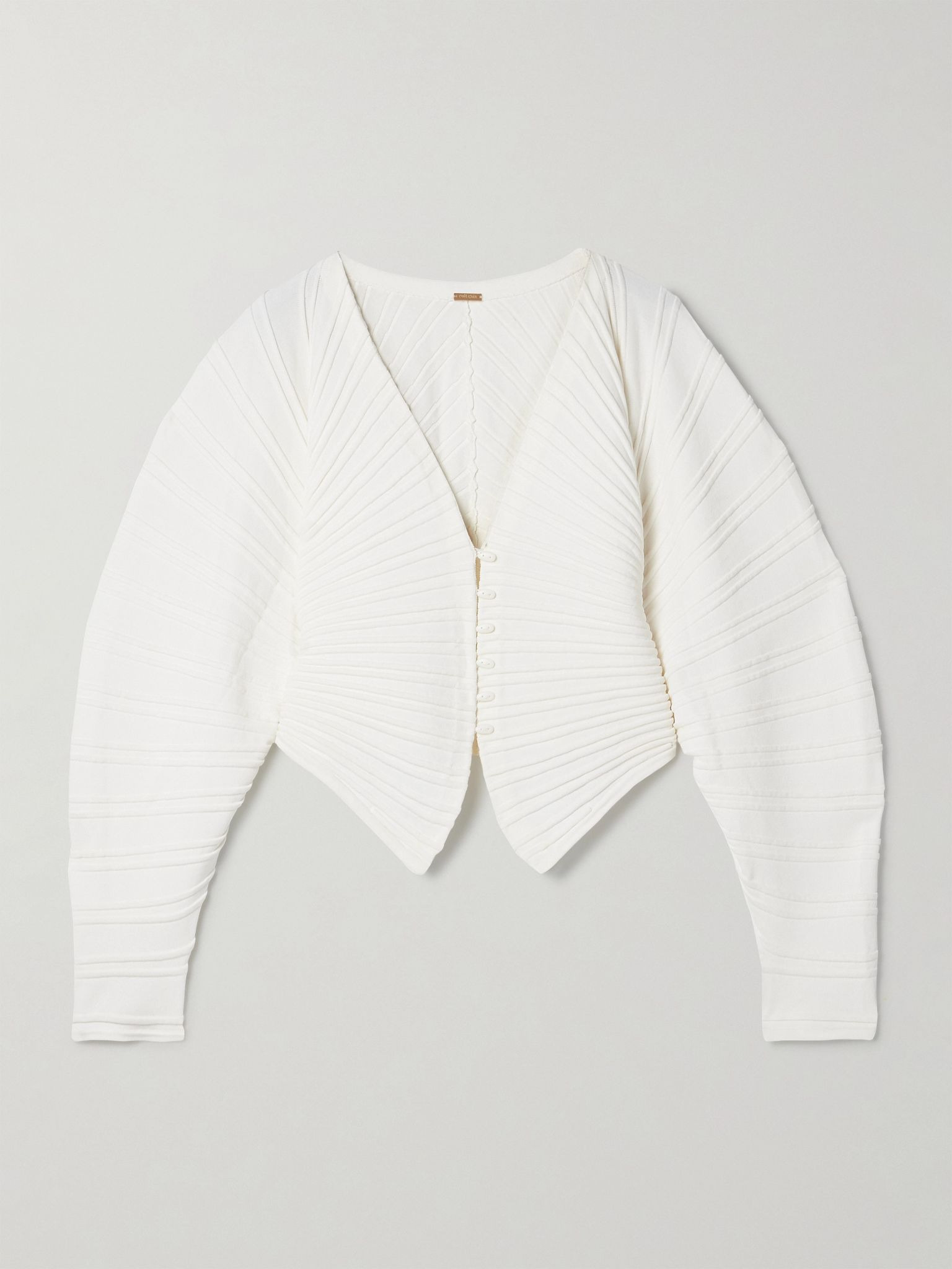 Blair ribbed-knit cardigan Off-white - 1