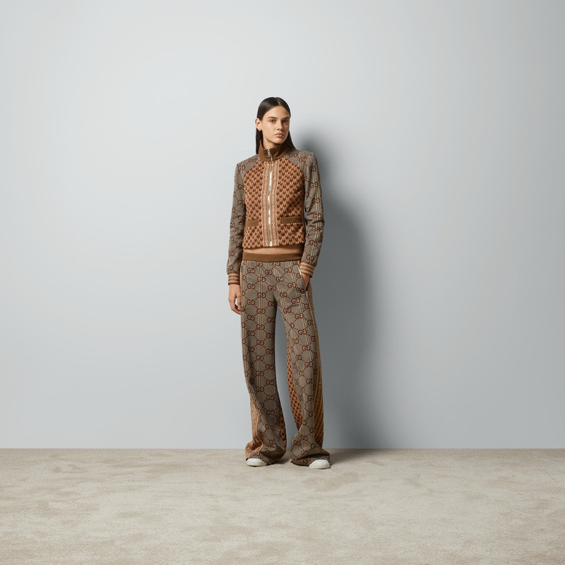 GUCCI G rhombus jersey jacquard zip jacket outlook