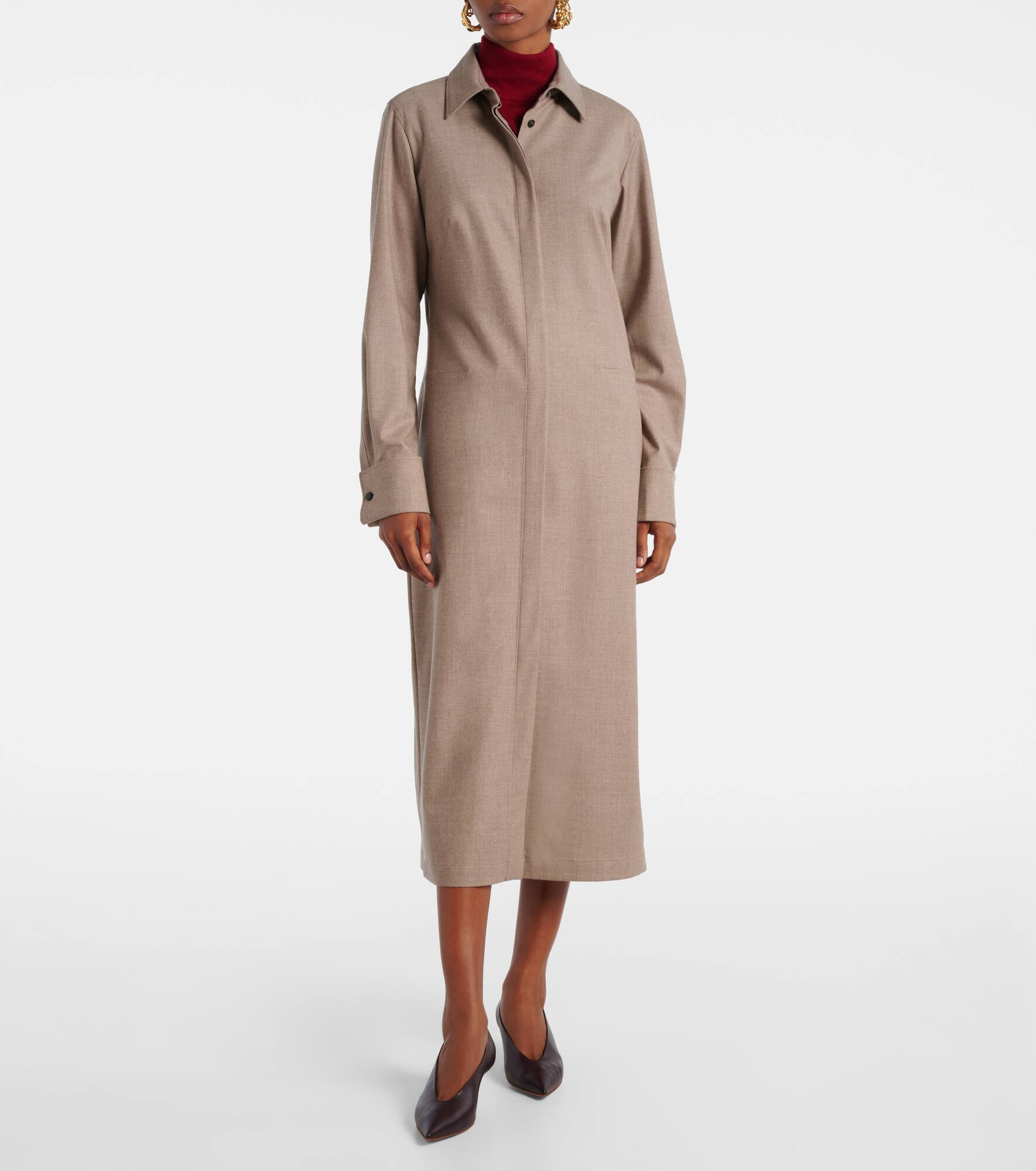 Pallino cashmere-blend shirt dress - 7