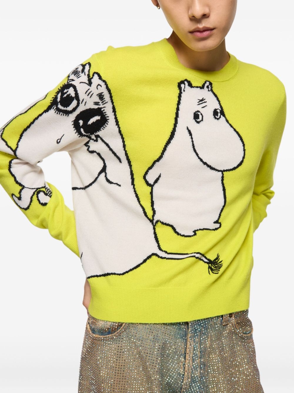 cartoon-print knitted jumper - 5