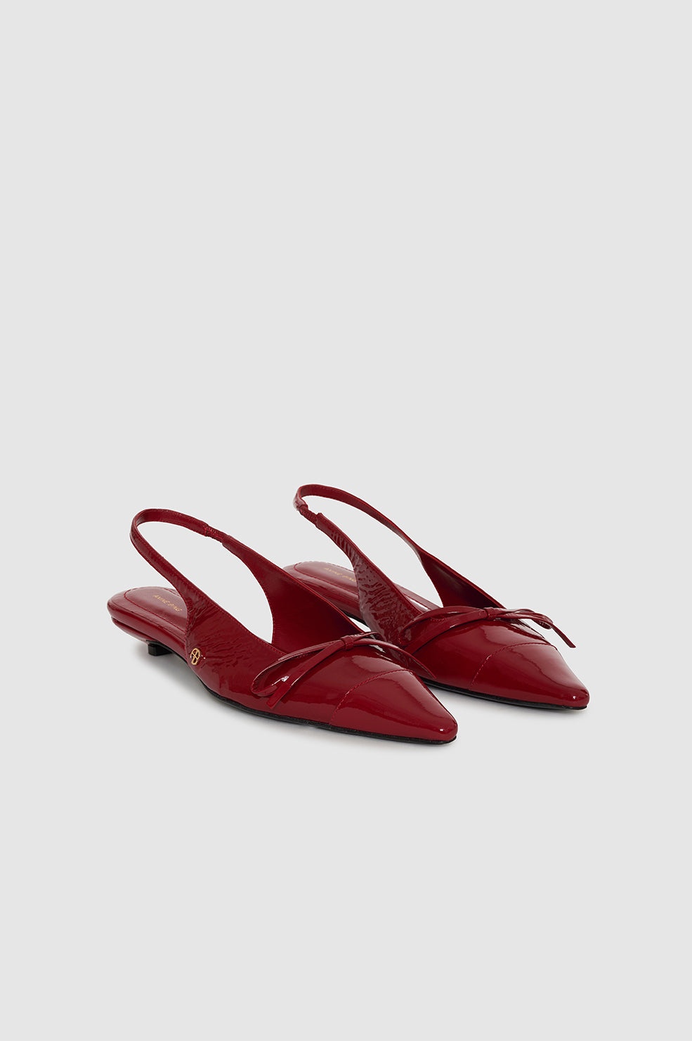Zoey Slingback Heels - Red Crinkled Patent - 4