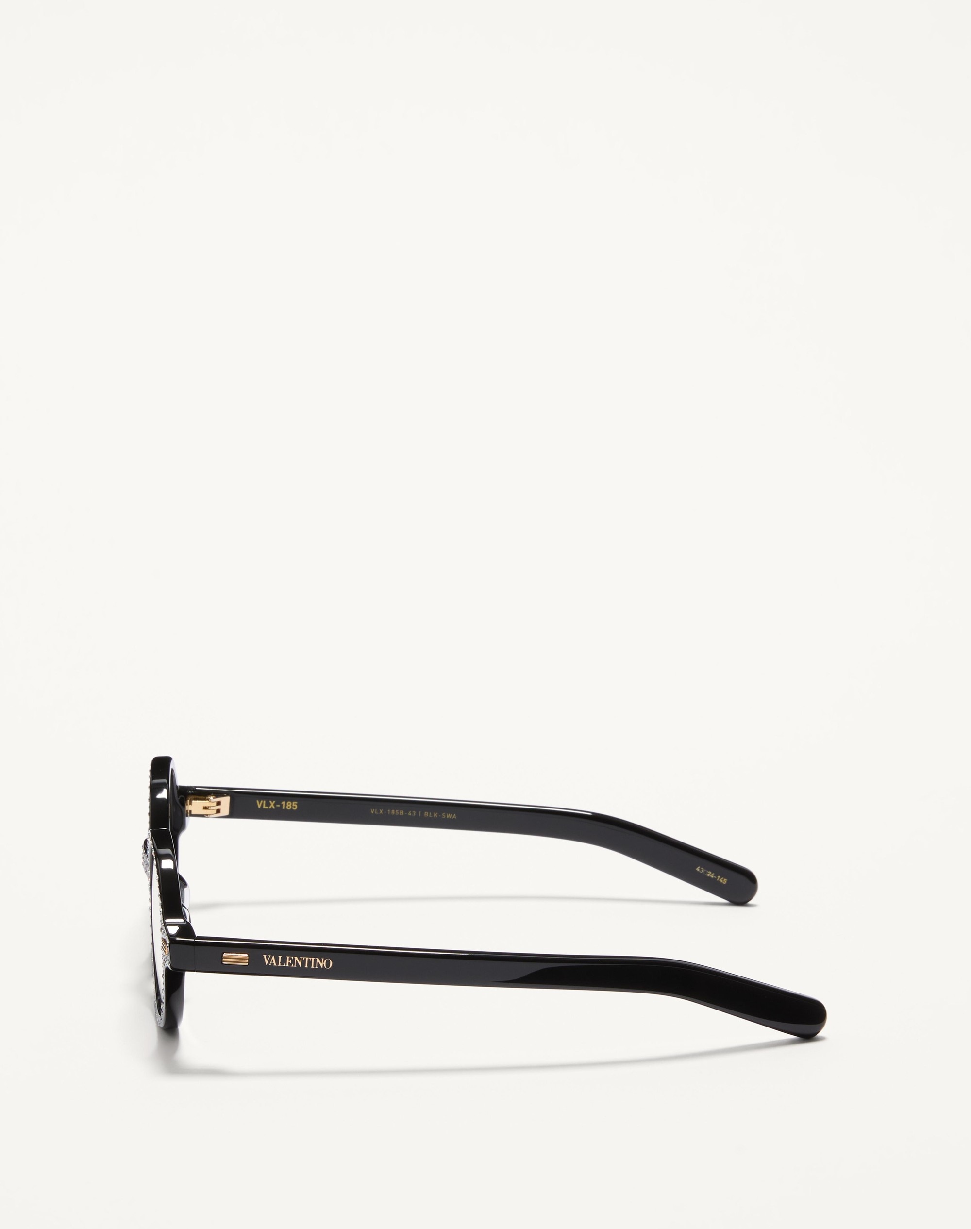 BIZARRE CIRCLE GLASSES WITH CRYSTALS IN ACETATE - 4