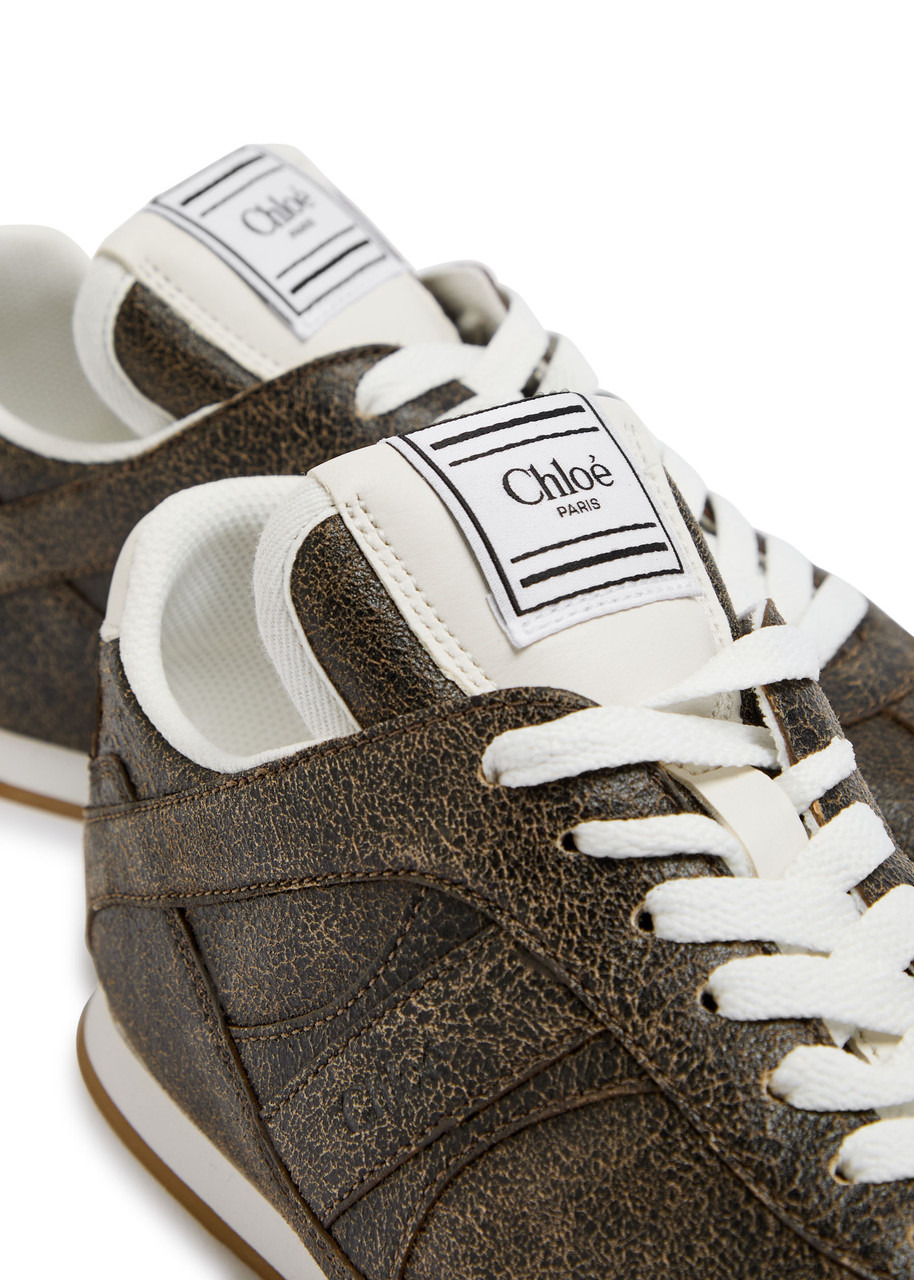 Chloe Kick Panelled Leather Sneakers - 4