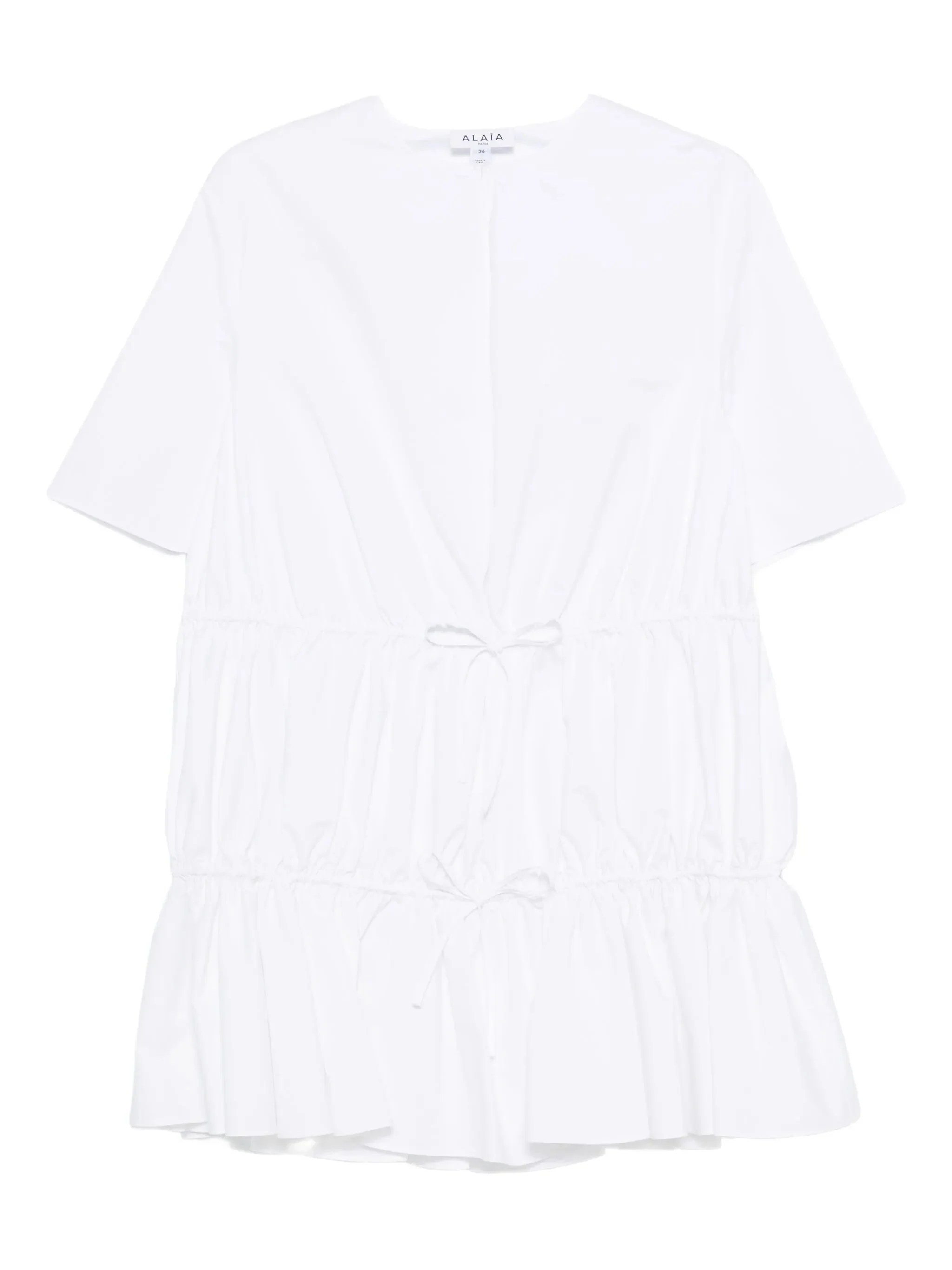 drawstring ruffled dress - 1