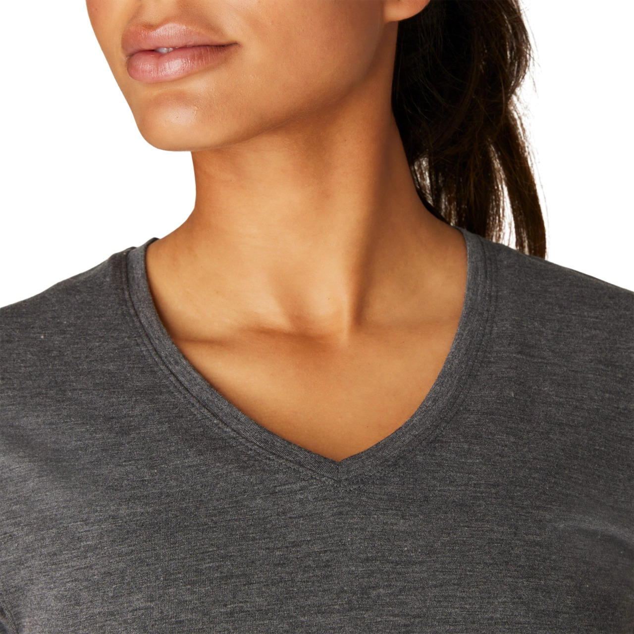 WOMEN'S HEATHER VNECK TOP - 10