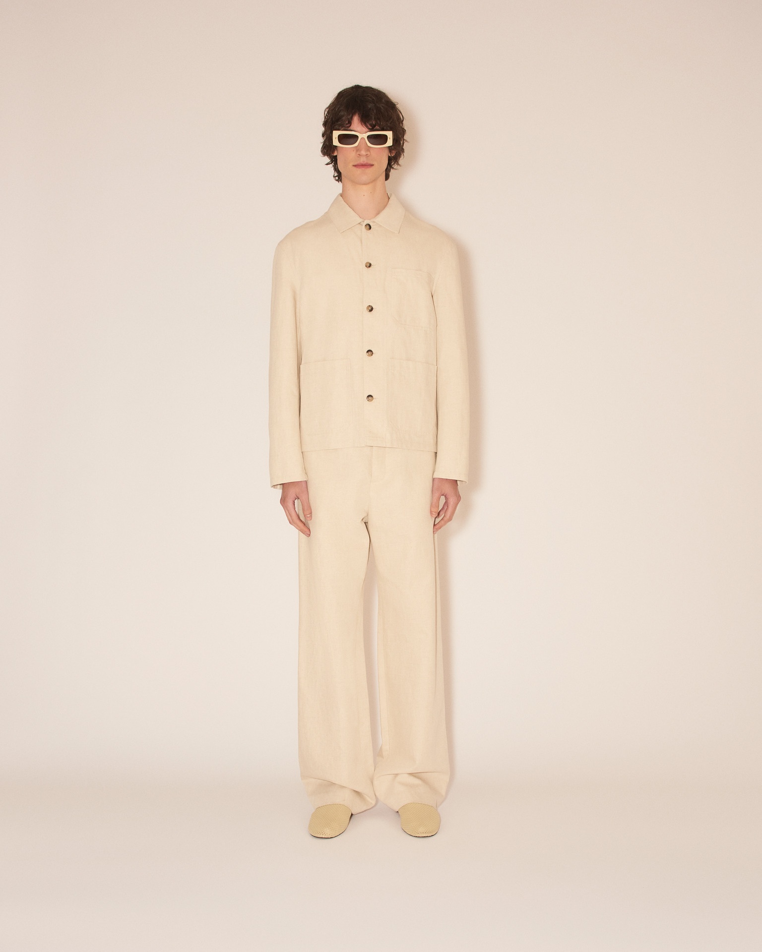 SAON - Cotton linen/twill jacket - Natural - 3