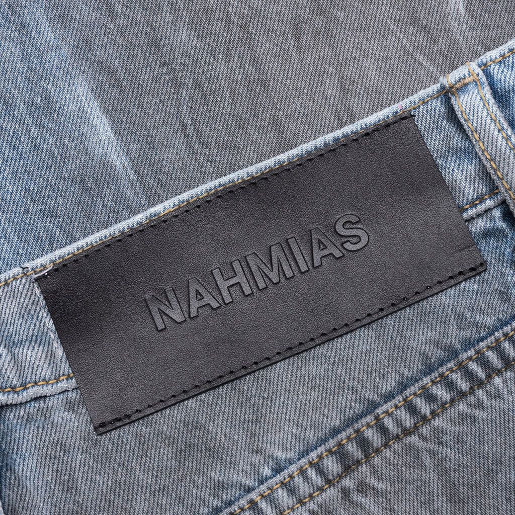 THRASHED BAGGY 5 POCKET SHORTS - LIGHT WASH - 5