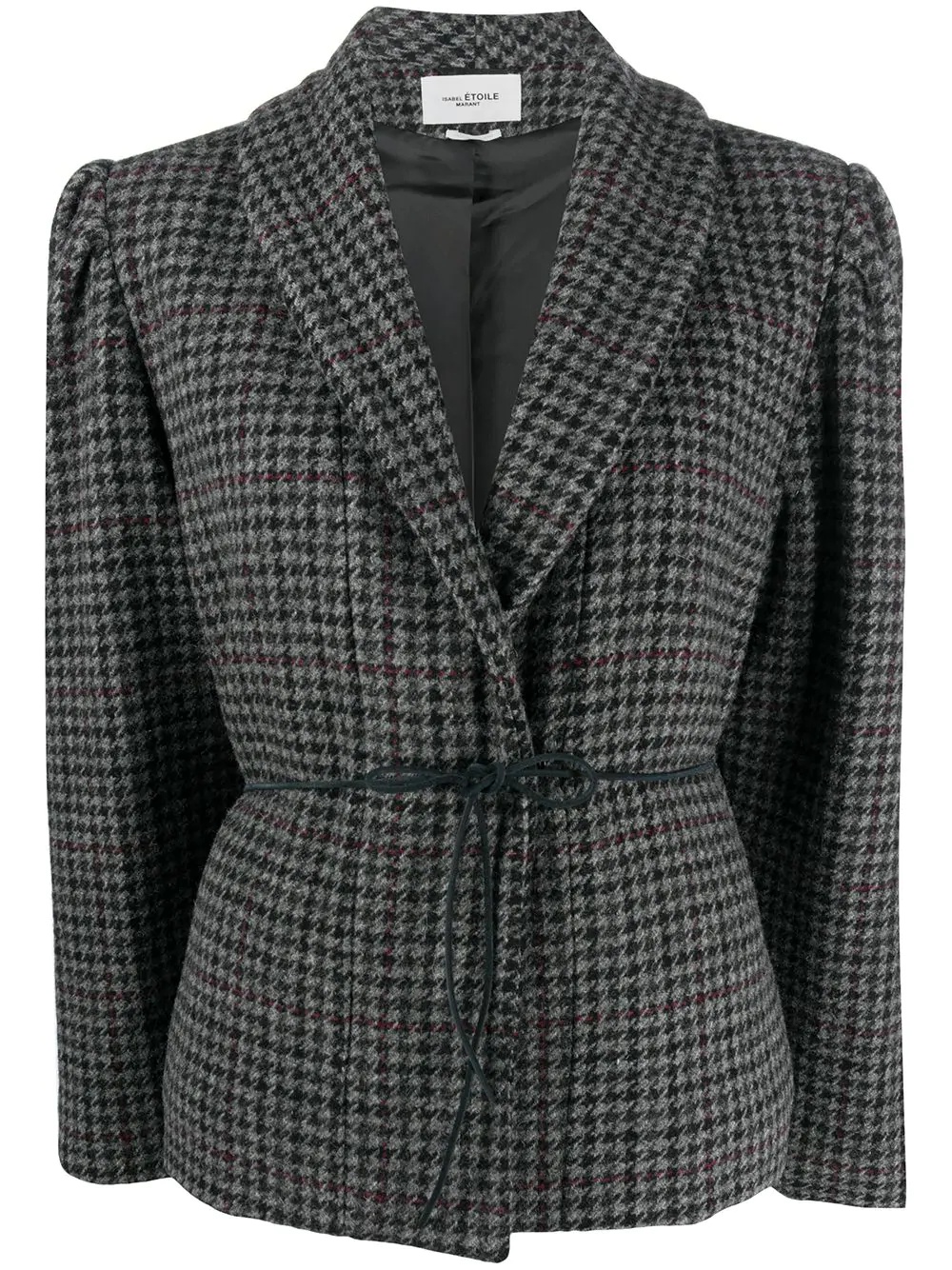 puff sleeve tweed jacket - 1