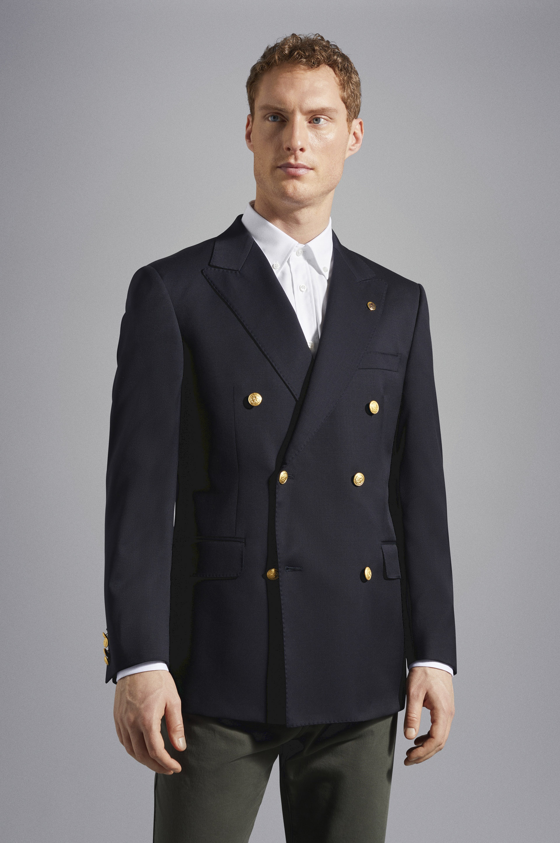 WOOL DOUBLE BREATED NAVY BLAZER - 6