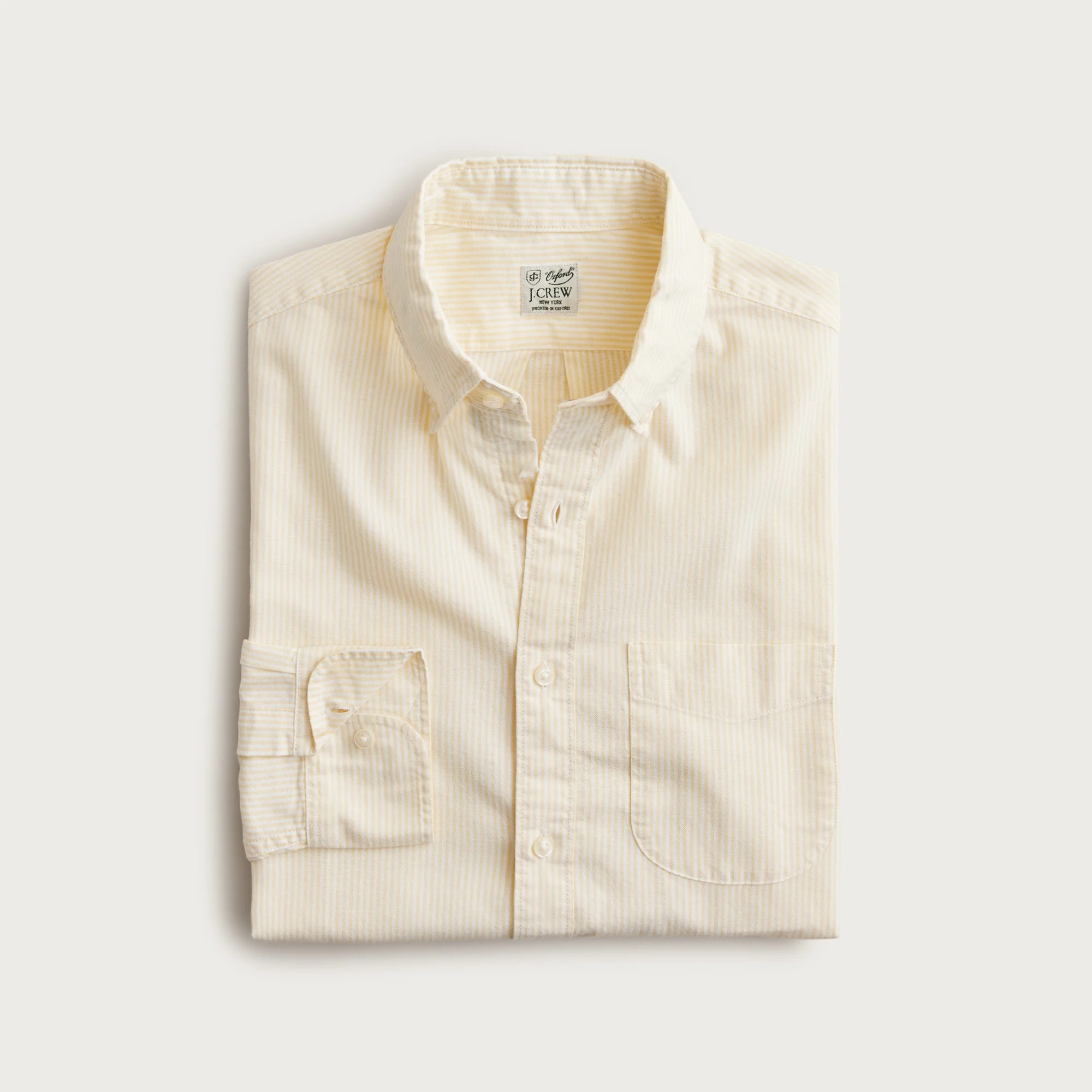 Slim Broken-in organic cotton oxford shirt - 1