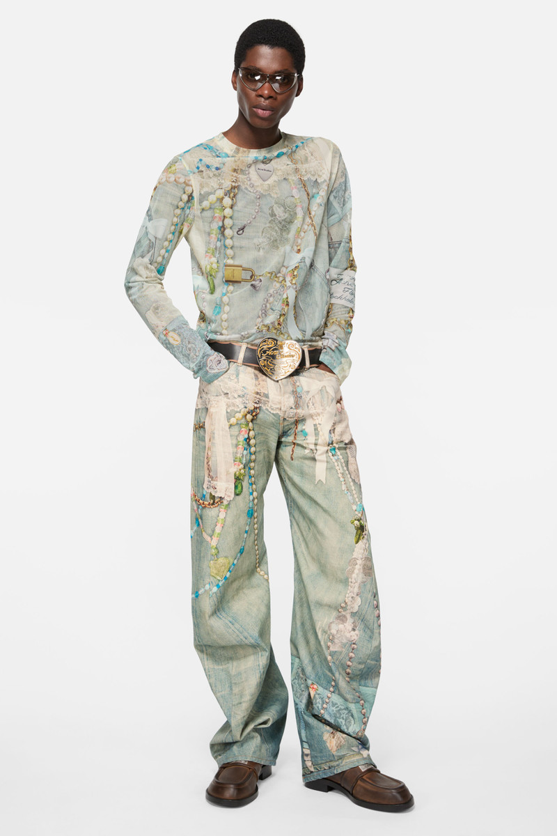 Acne Studios Long sleeve print t-shirt - Blue/multi outlook