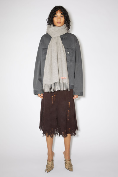 Acne Studios Fringe wool scarf - oversized - Light Grey Melange outlook