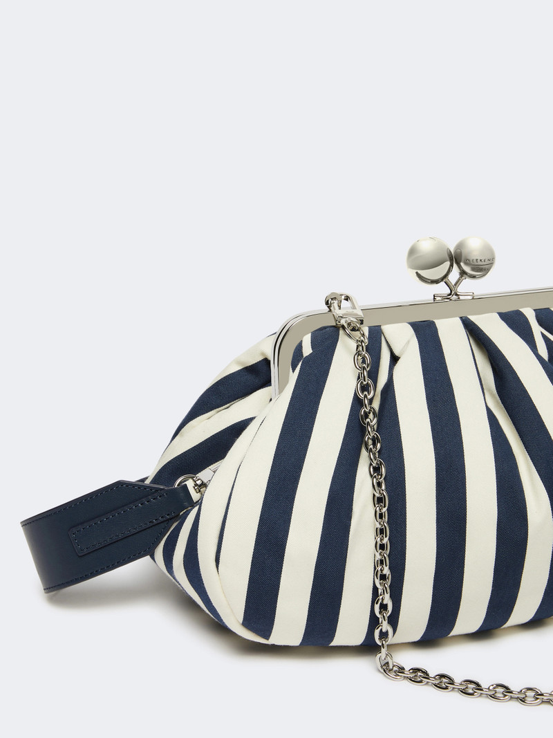 GERUSIA Medium striped cotton Pasticcino bag - CORNFLOWER BLUE 3