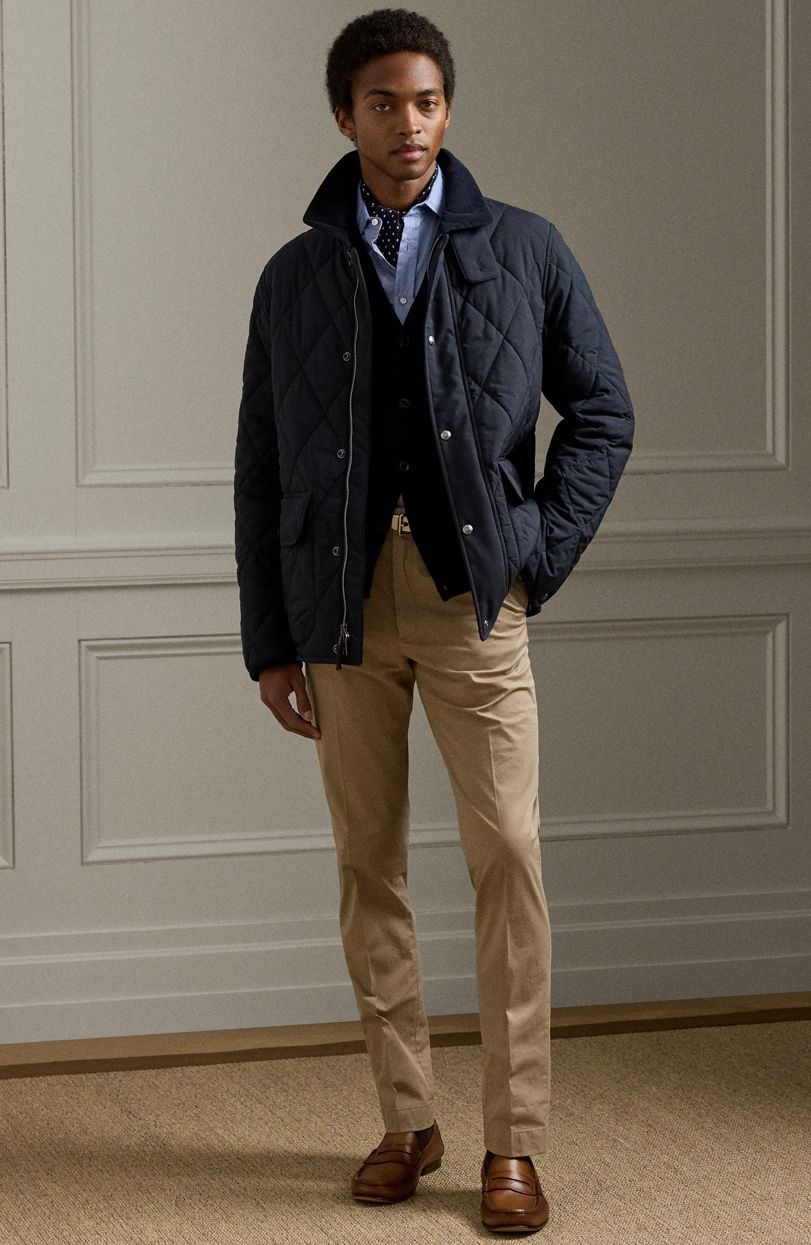 Ralph Lauren Purple Label Carleton Diamond Quilted Down Jacket in Classic Chairman Navy at Nordstrom - 7