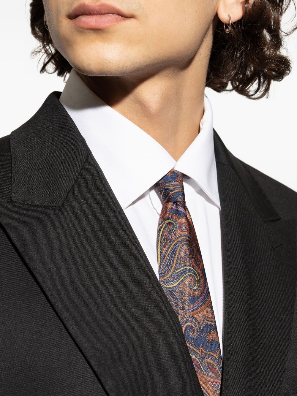 paisley-print silk tie - 4