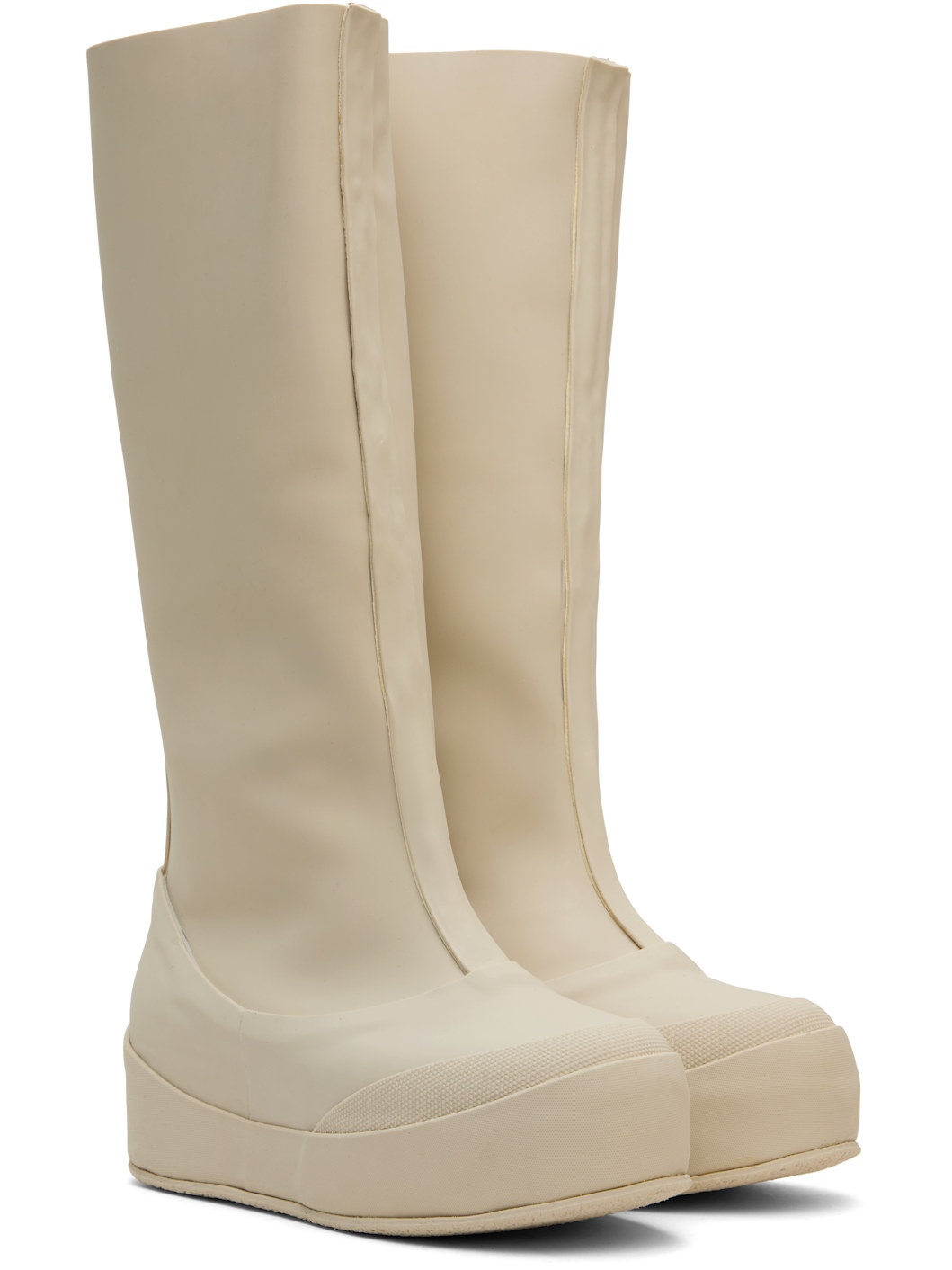 Off-White Rubber Tall Boots - 4