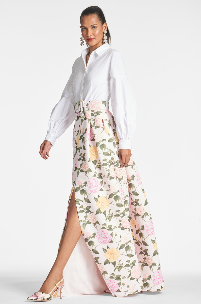 SACHIN & BABI Florence Gown - White/Pink Lemonade Bouquet outlook