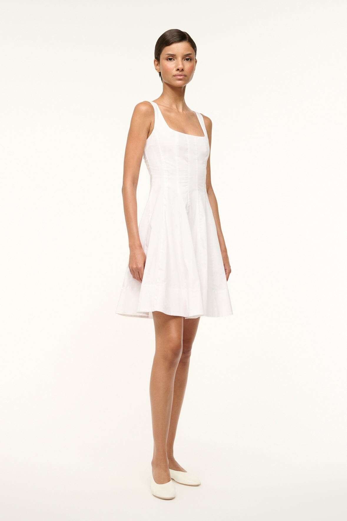 STAUD MINI WELLS DRESS WHITE - 2