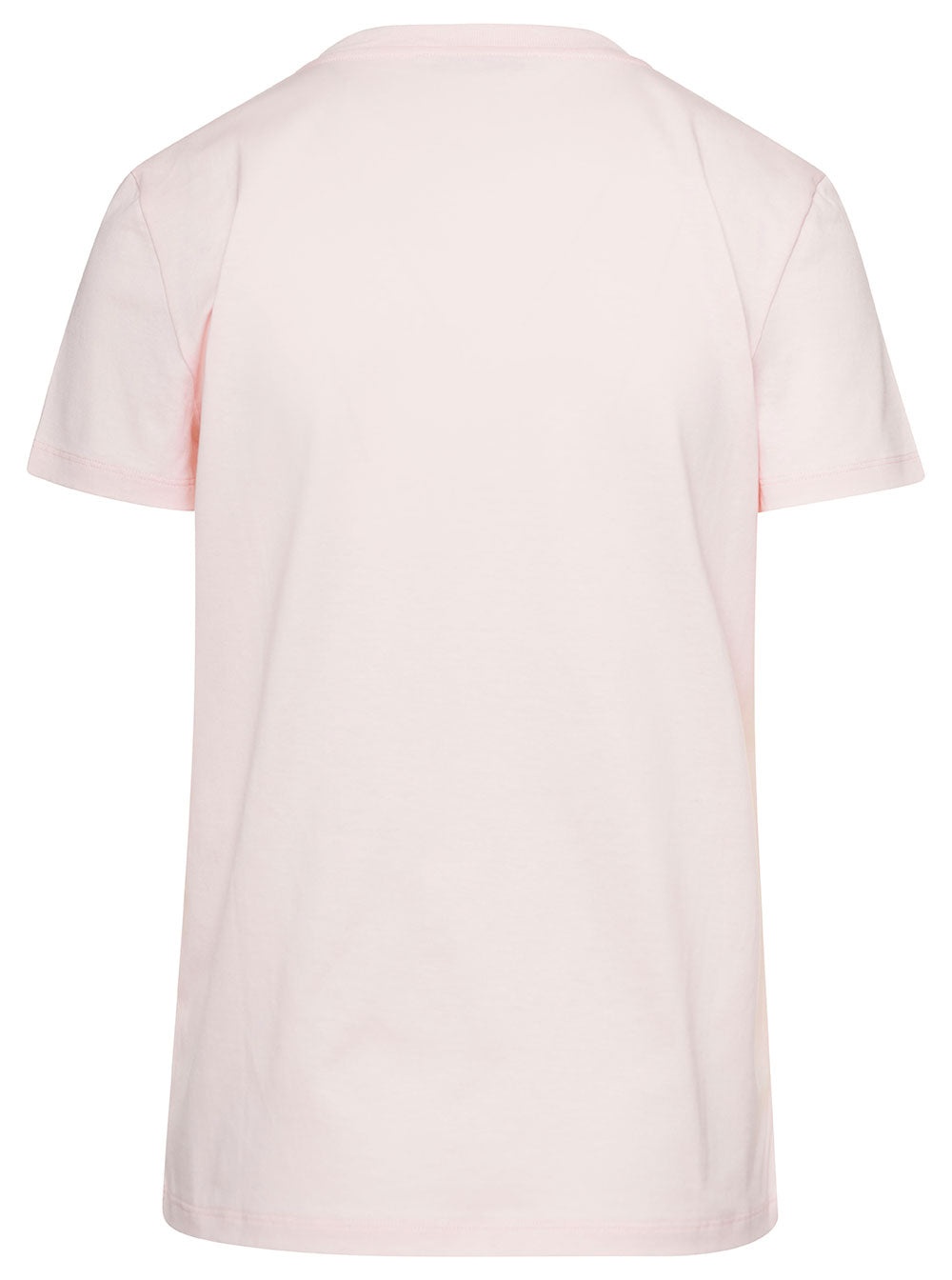 Max Mara Women Pink Crew Neck T-Shirt With Embroidered Logo On The Chest In Cotton Woman - 2