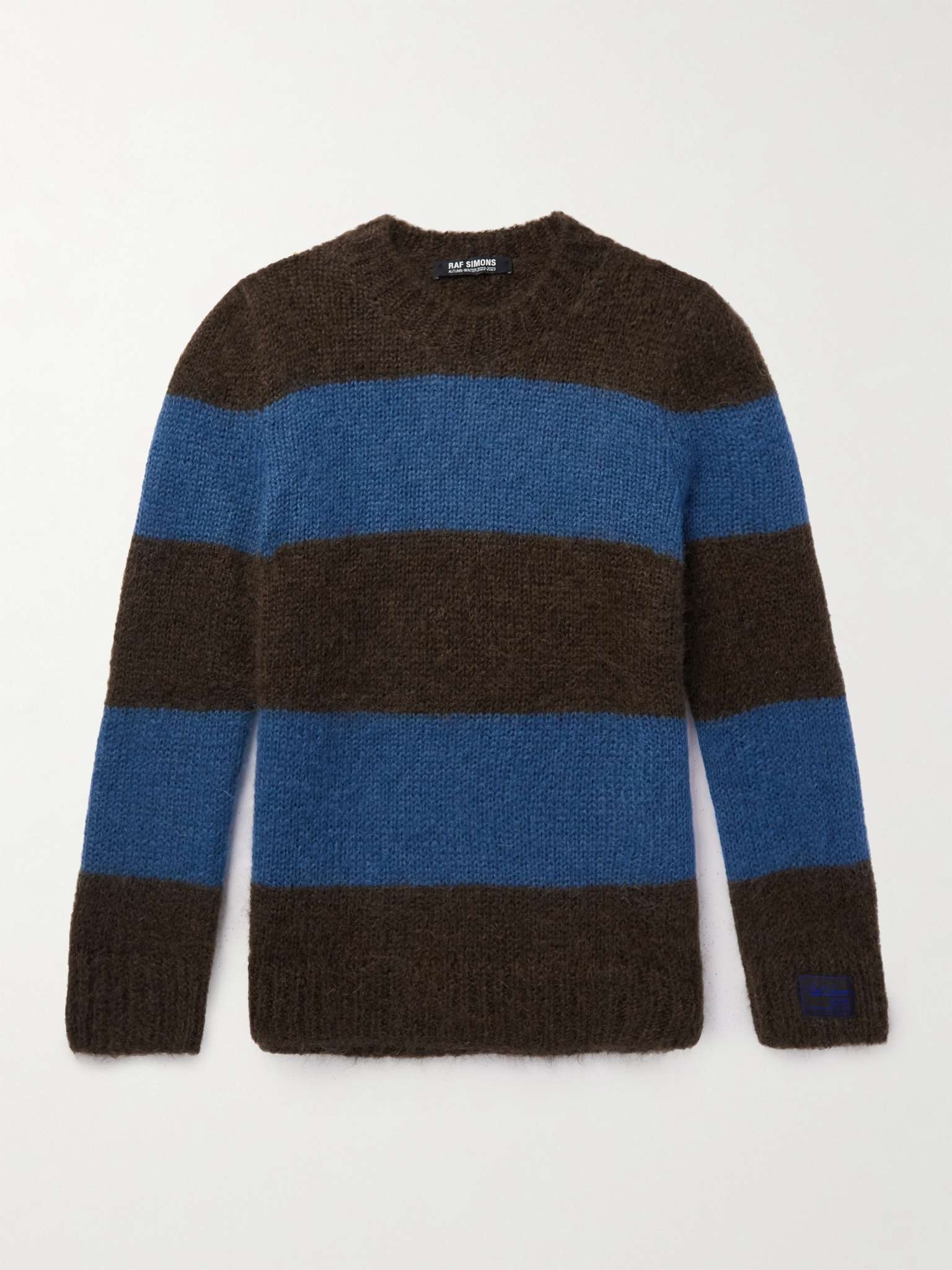 Slim-Fit Striped Mohair-Blend Sweater - 1