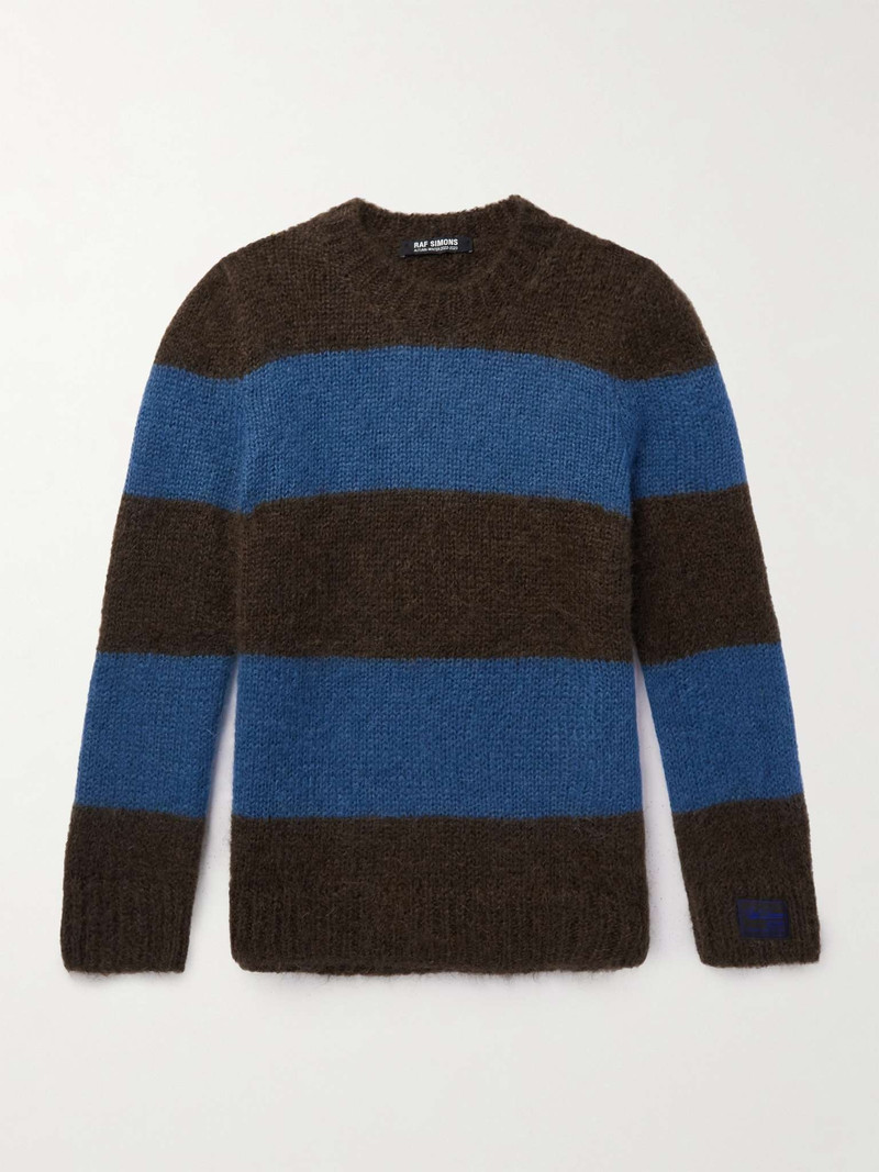 Slim-Fit Striped Mohair-Blend Sweater 1