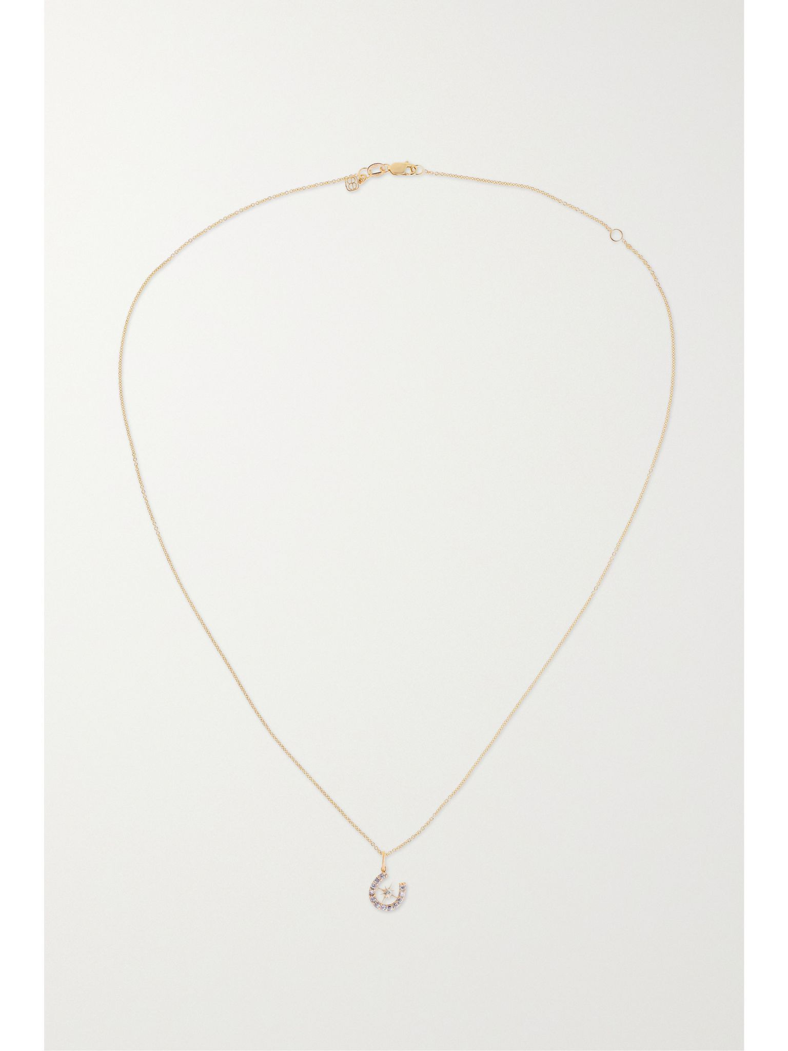 Starburst Horseshoe 14-karat gold diamond necklace Gold - 4