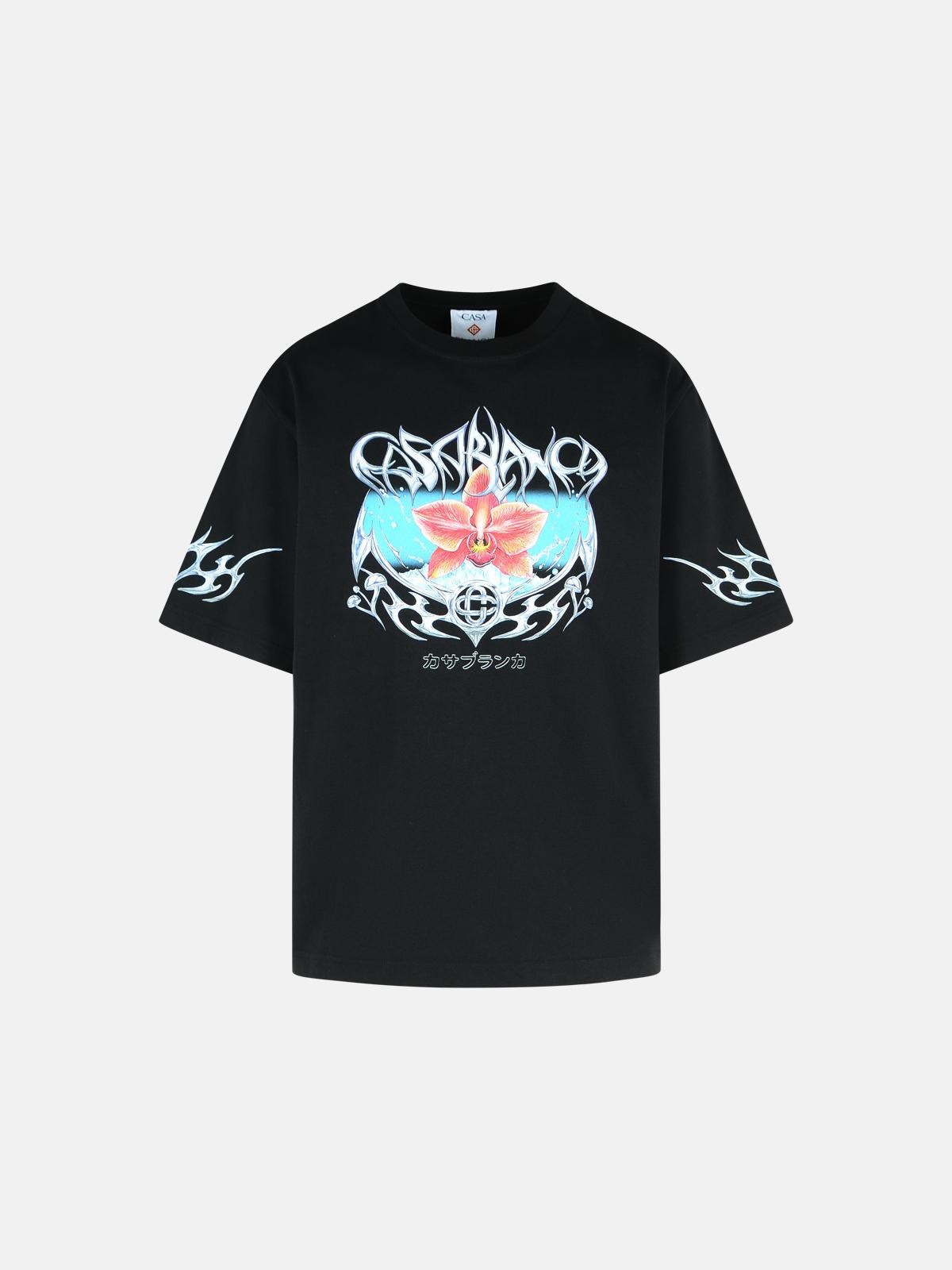 BLACK COTTON T-SHIRT - 1