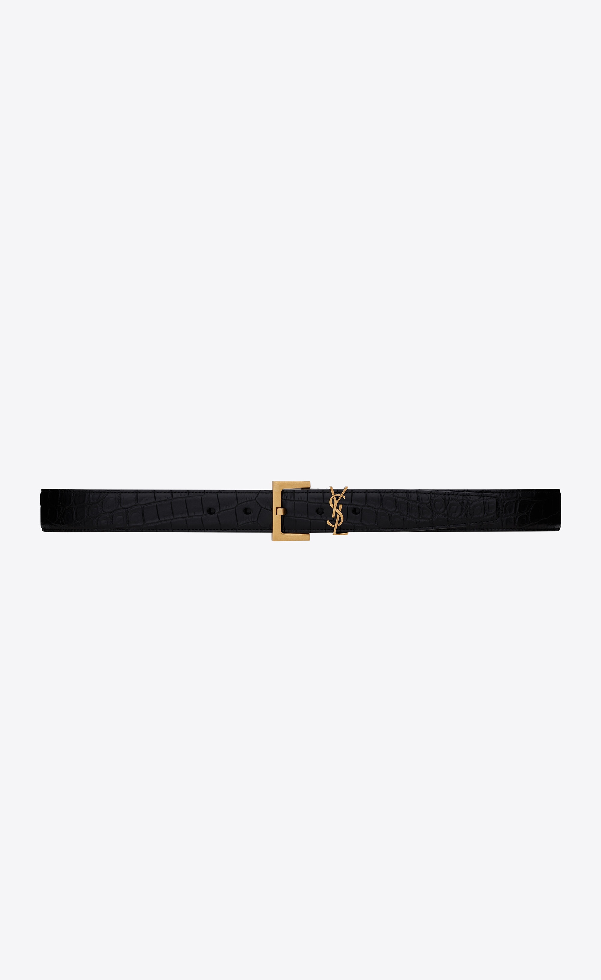 Saint Laurent Men's Hammered Leather Belt