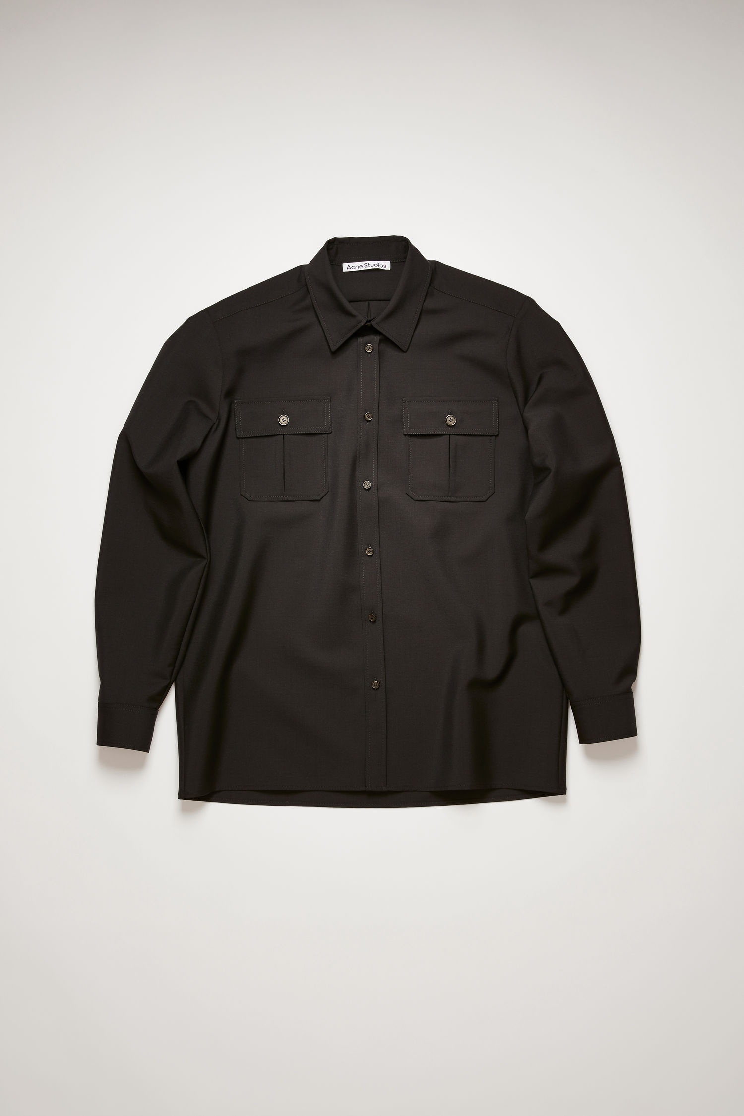 Wool-blend shirt black - 1