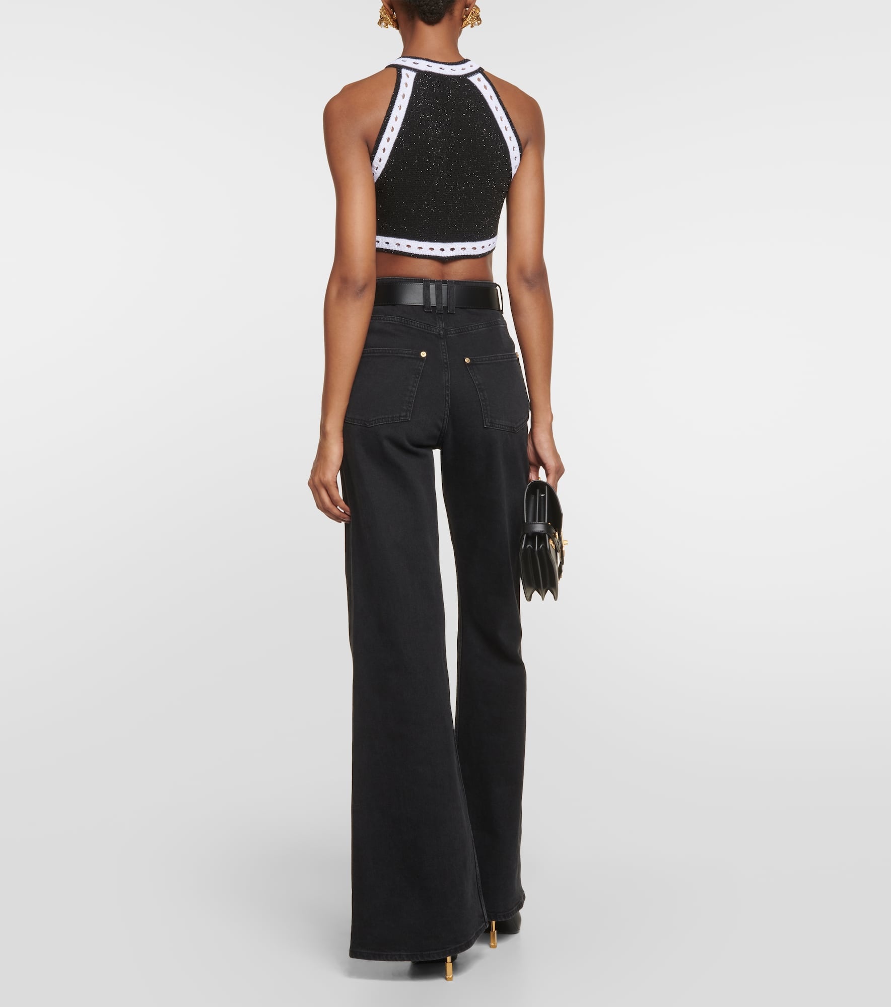 Halterneck wool-blend crop top - 3
