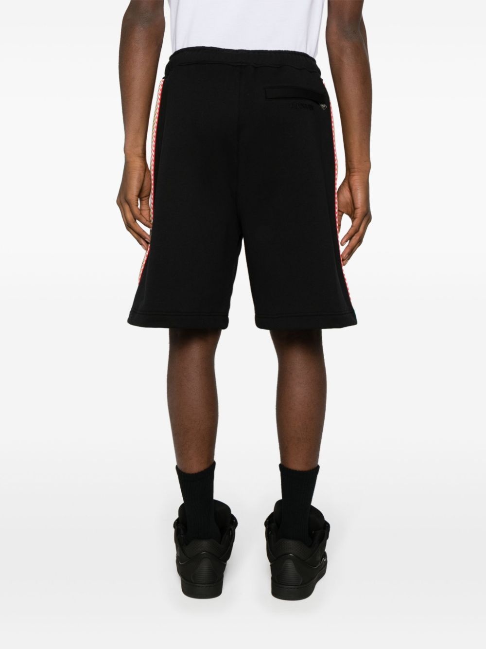 zigzag-embroidered cotton shorts - 4