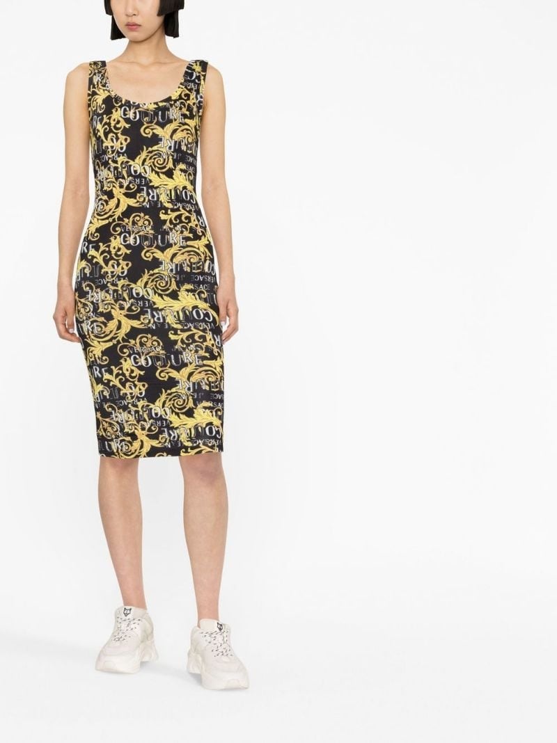 logo-print midi dress - 2