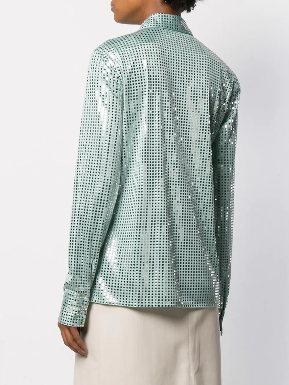 mirror sequin detail shirt - 4