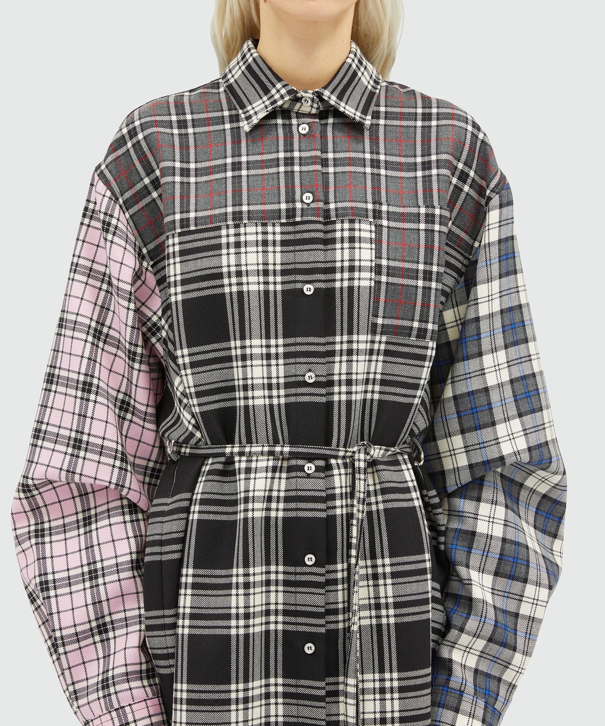 Tartan wool shirt dress - 5