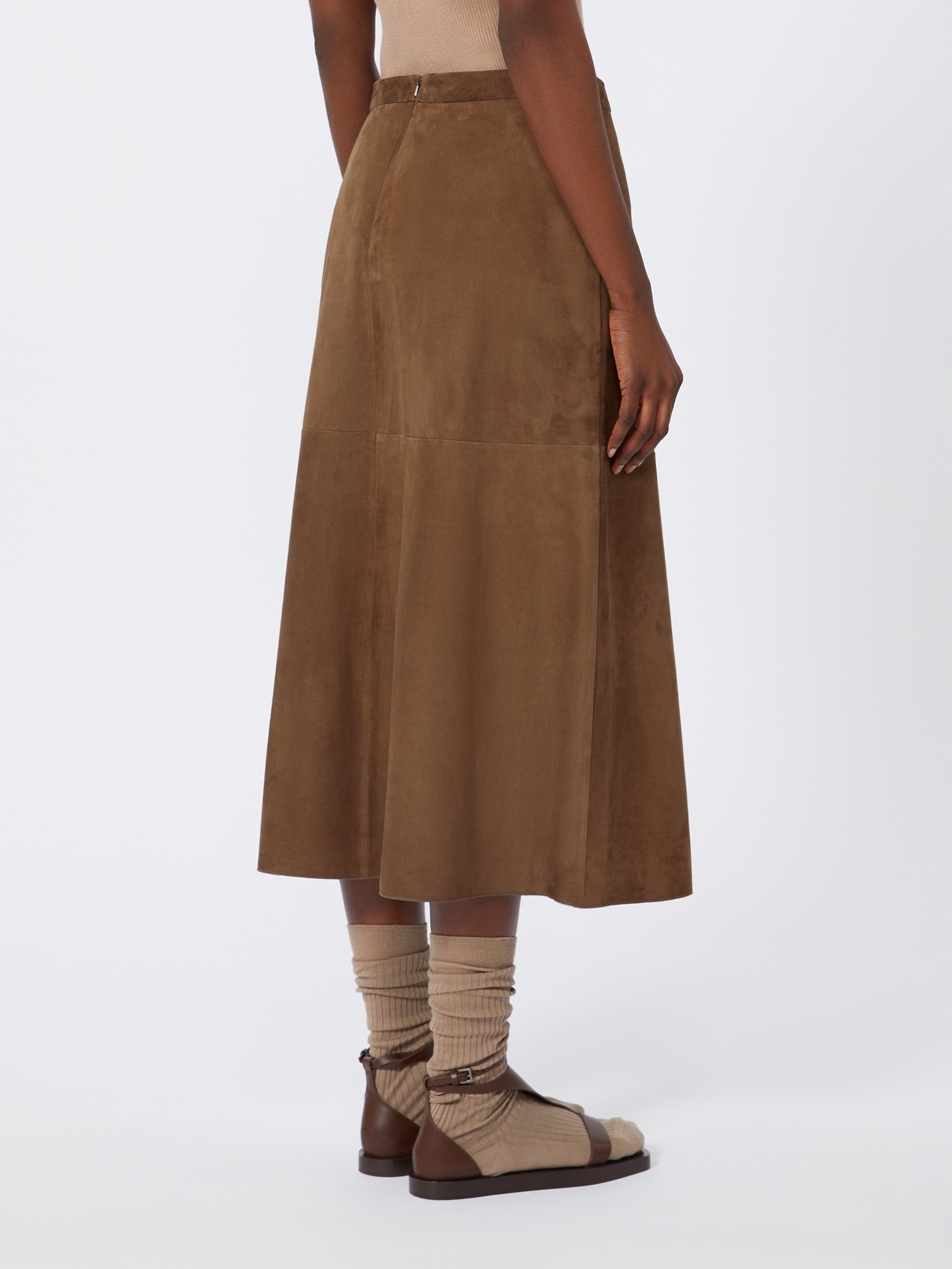 CIPRIA Flared suede skirt - 4