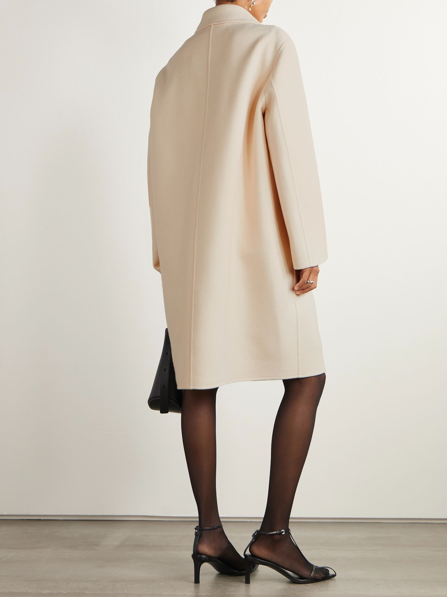Wool-felt coat Cream - 3