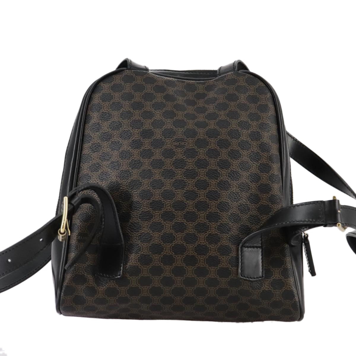 CELINE Macadam Canvas Backpack Pvc Leather Black Silver - 2