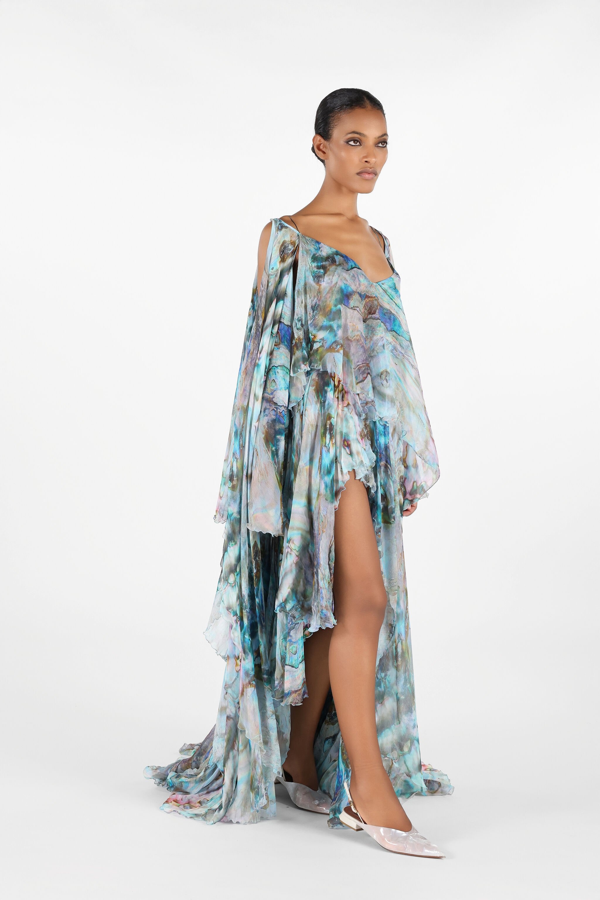 Mermaid Print Long Dress - 3