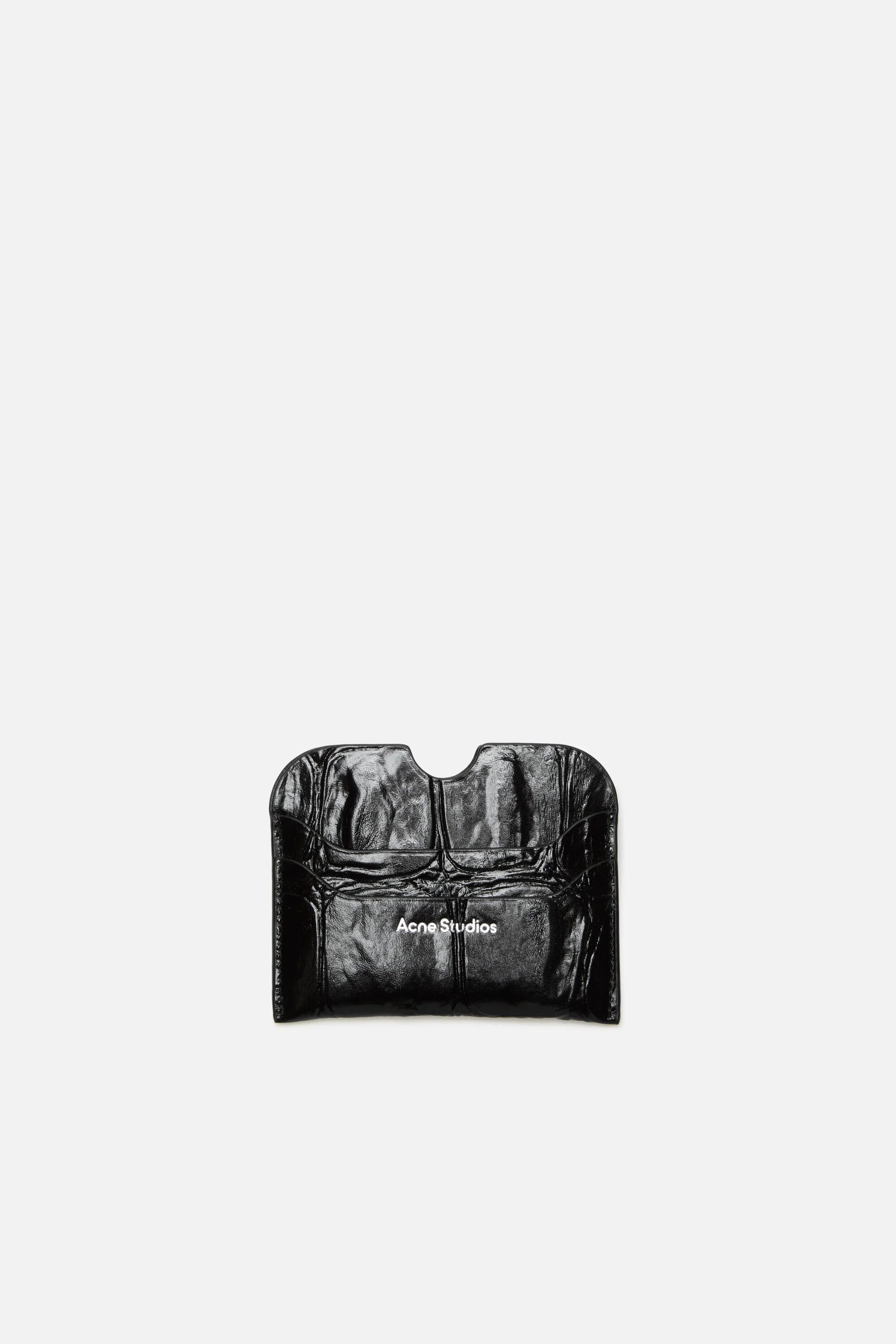 Leather card holder - Black - 1