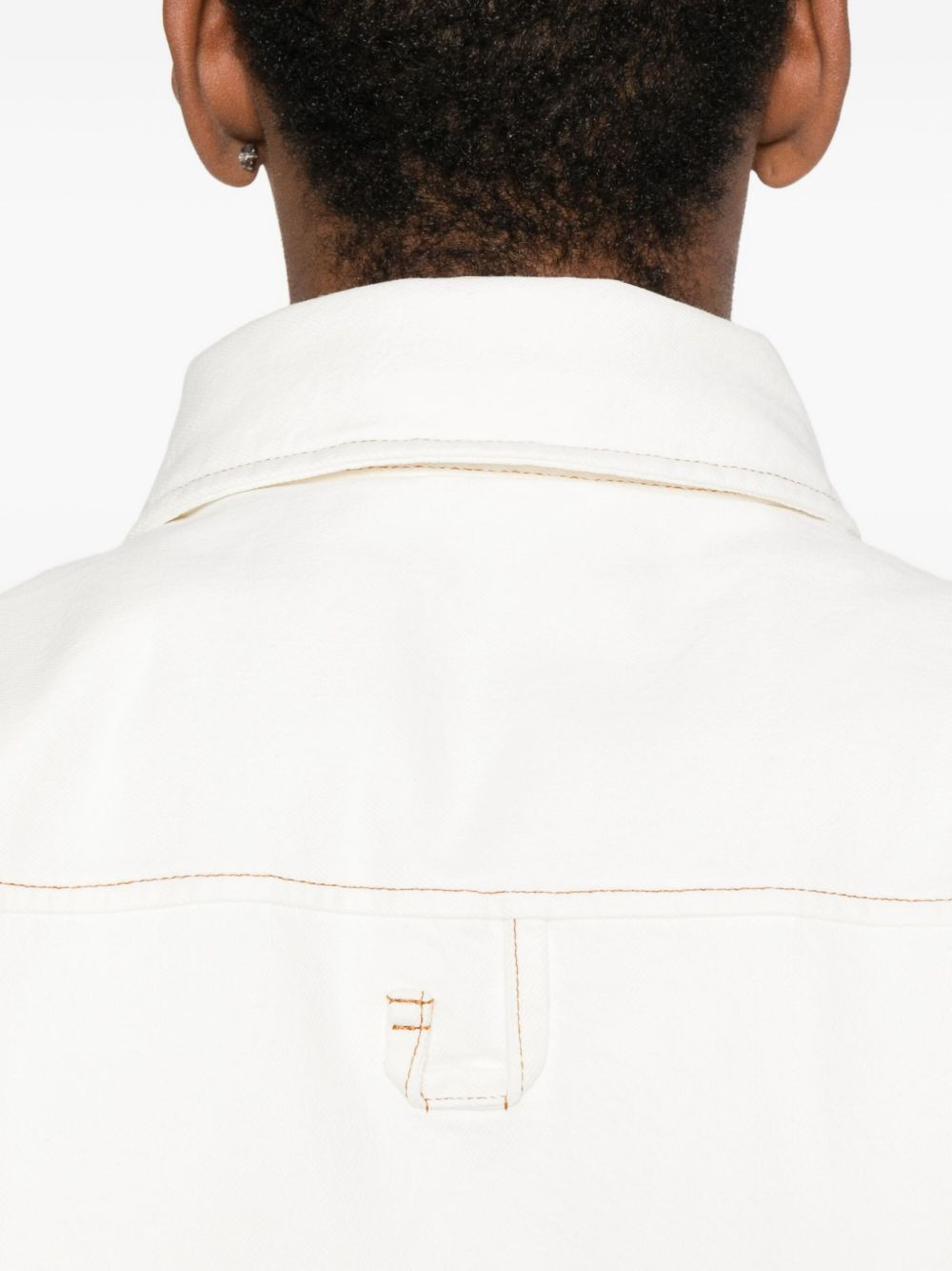 contrast-stitch shirt jacket - 5